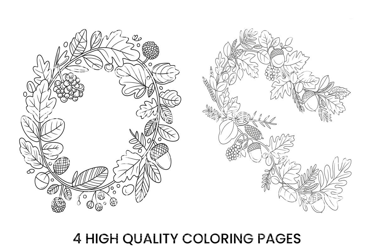 Autumn Wreath Coloring Books