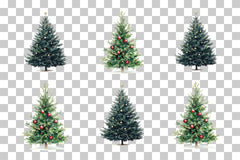 Classic Christmas Tree with Ornaments Clipart Bundle - CraftNest - Digital Crafting and Art