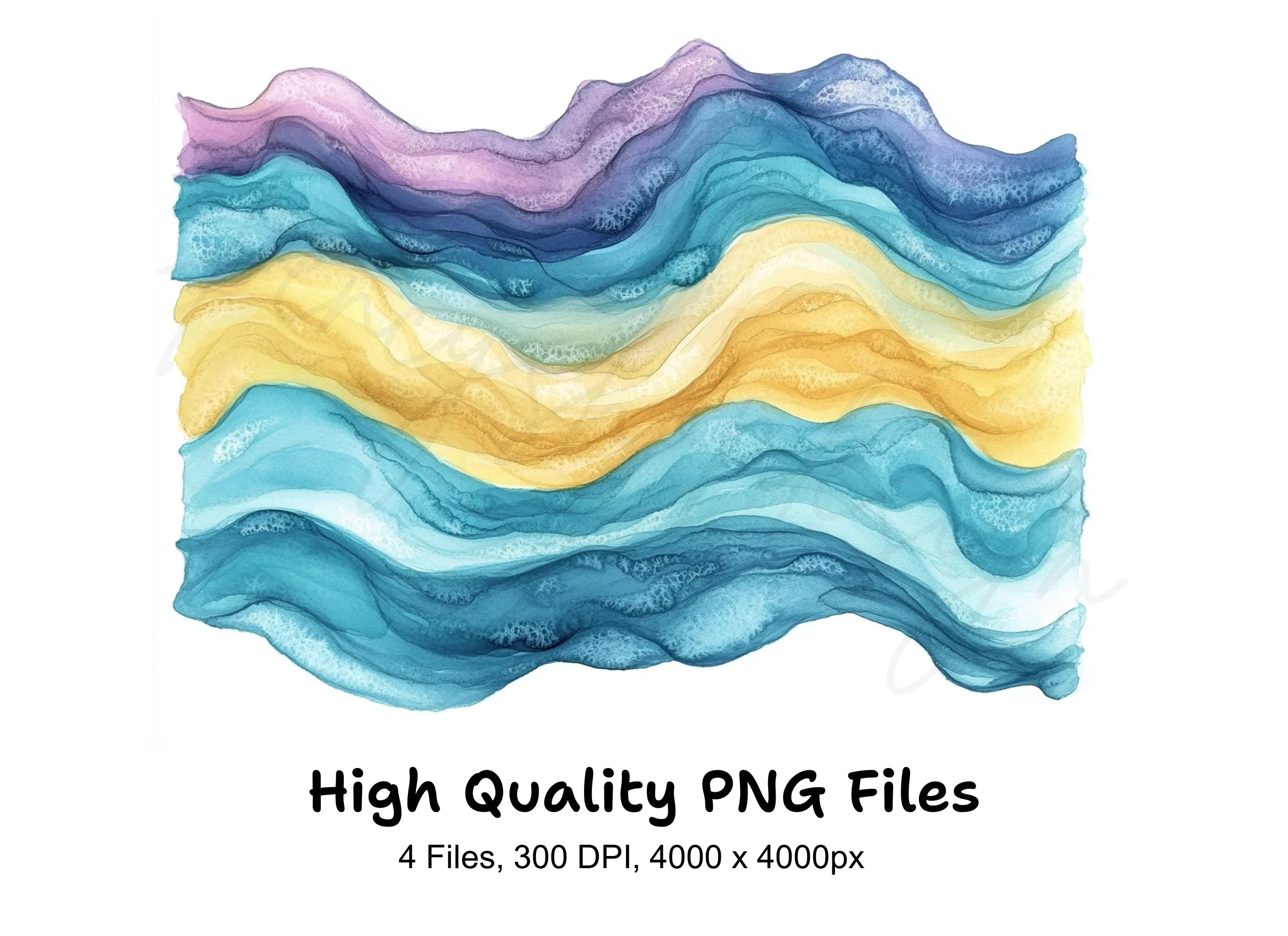 Wavy Lines Backgrounds Clipart Bundle