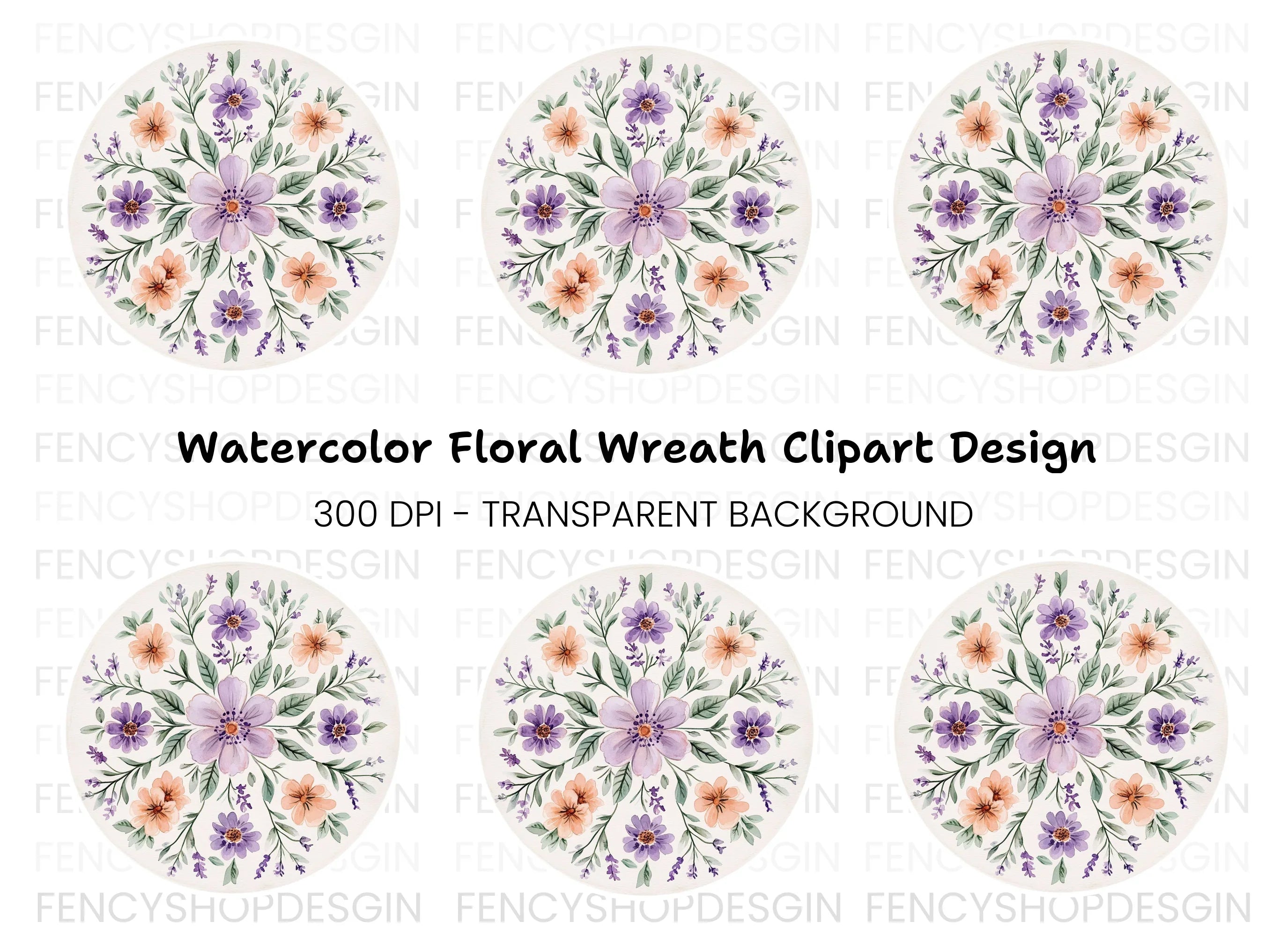 Floral Mandala Clipart Bundle