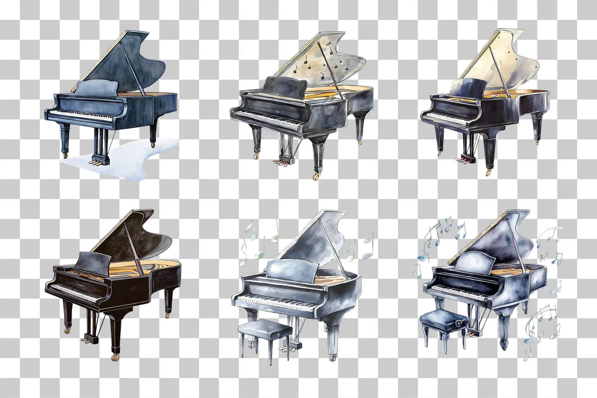 Grand Piano Music Notes Clipart Bundle - CraftNest - Digital Crafting and Art