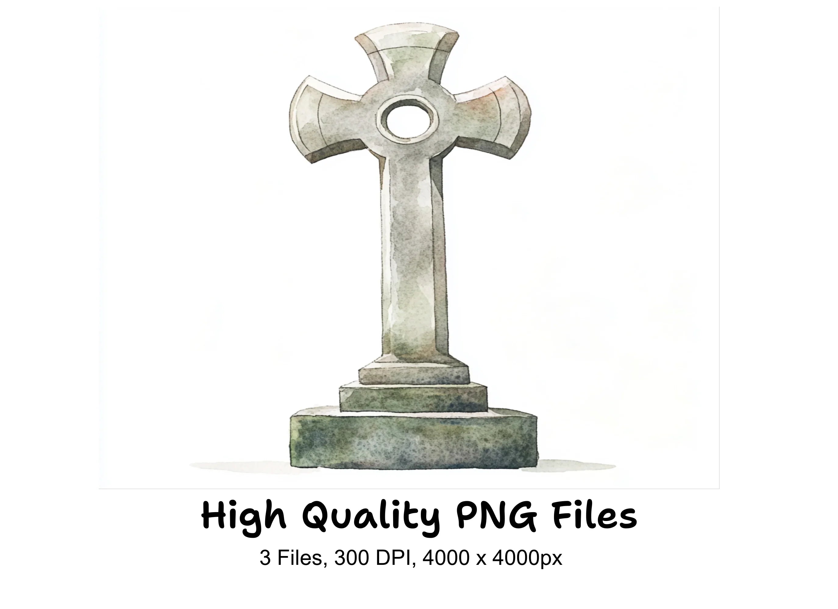 Celtic Cross Gravestone Clipart Bundle