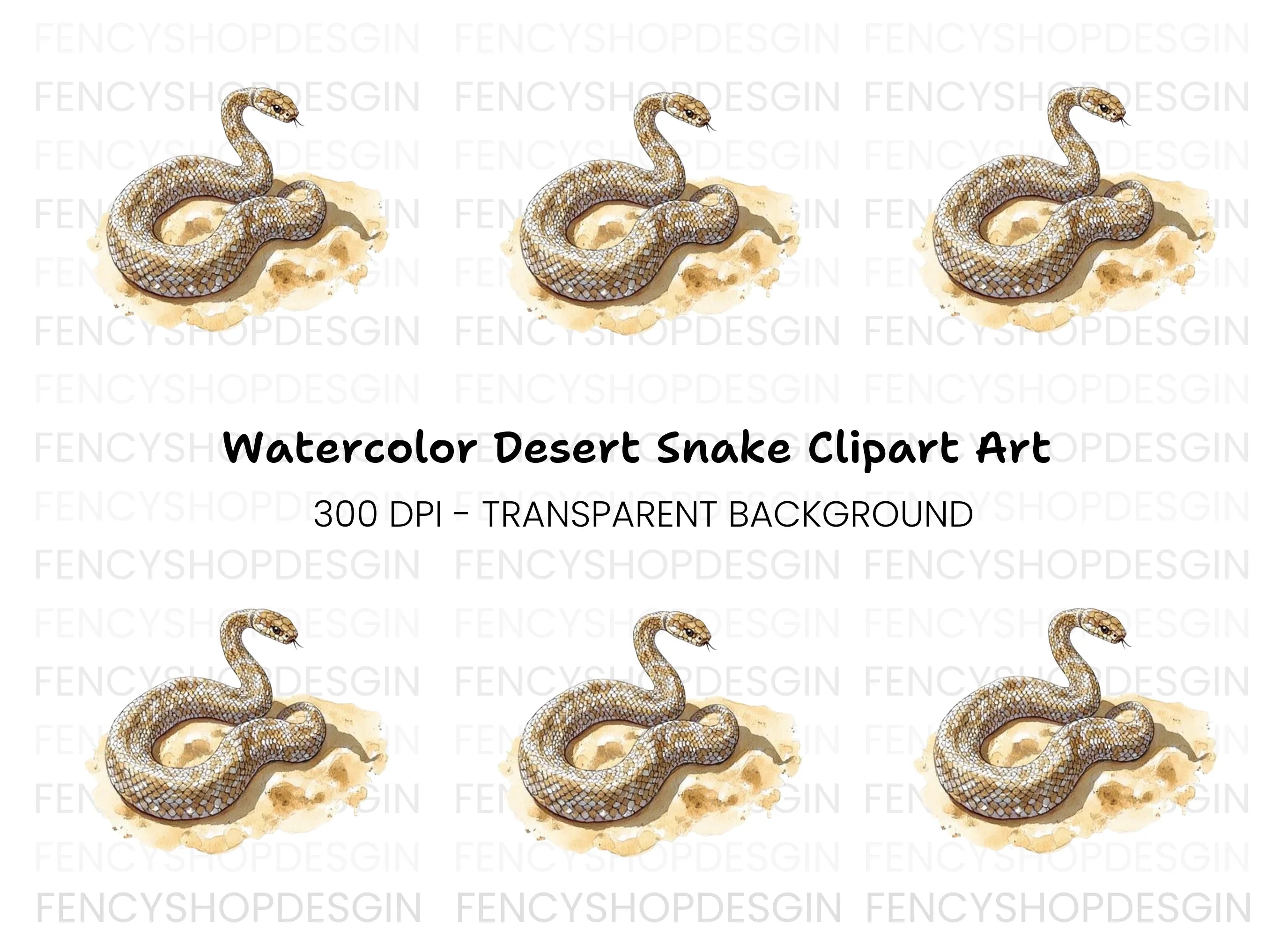 Desert Snake Reptile Clipart Bundle