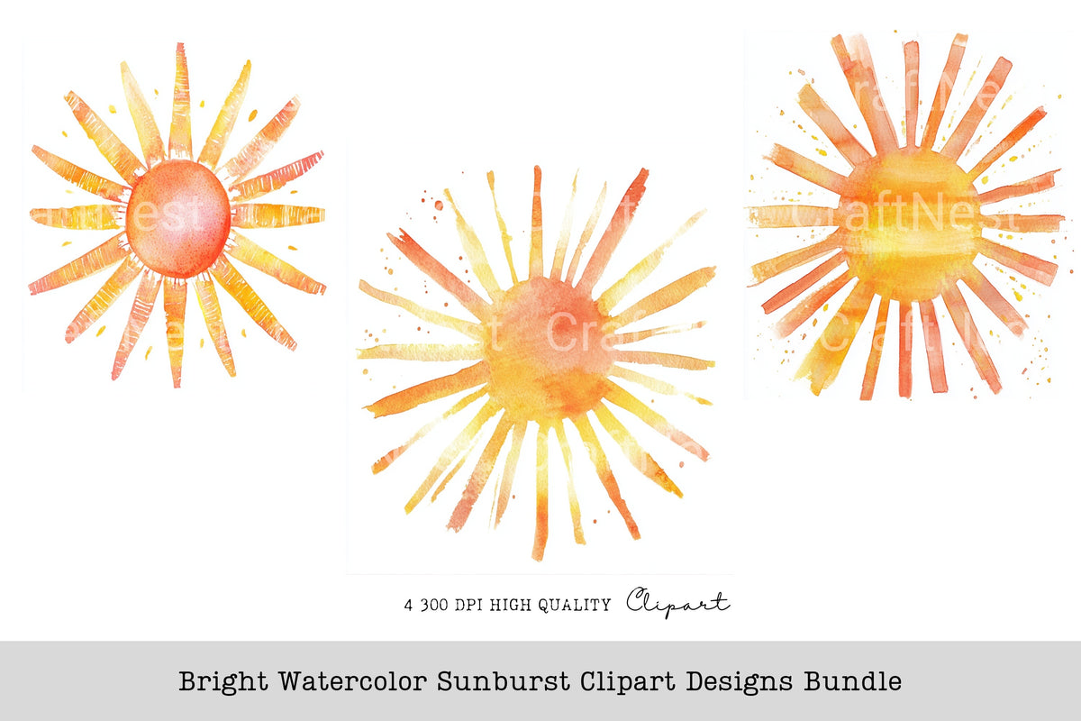 Bright Sunburst Designs Clipart Bundle