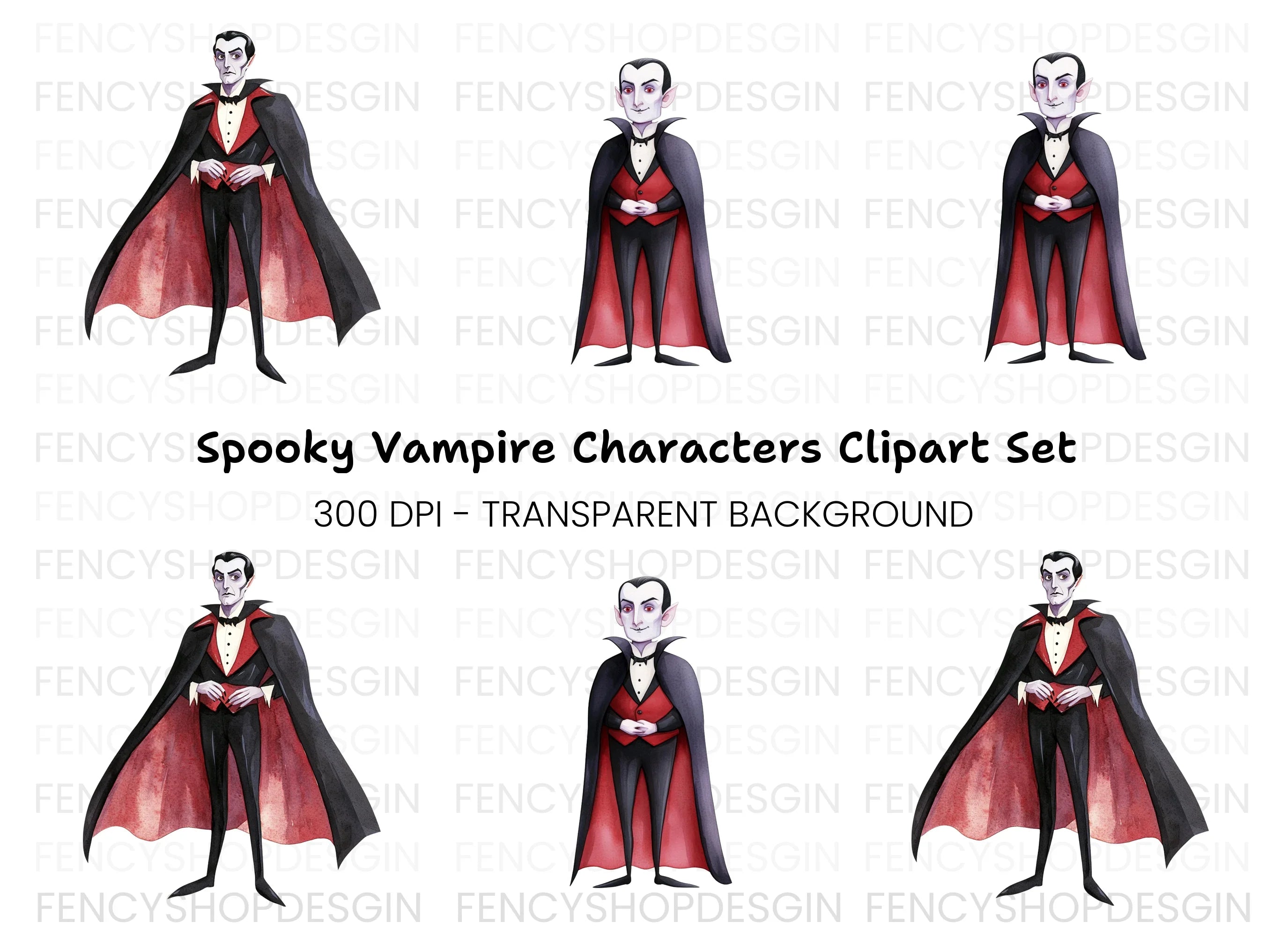 Classic Vampire Clipart Bundle