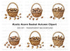 Autumn Acorn Baskets Clipart Bundle