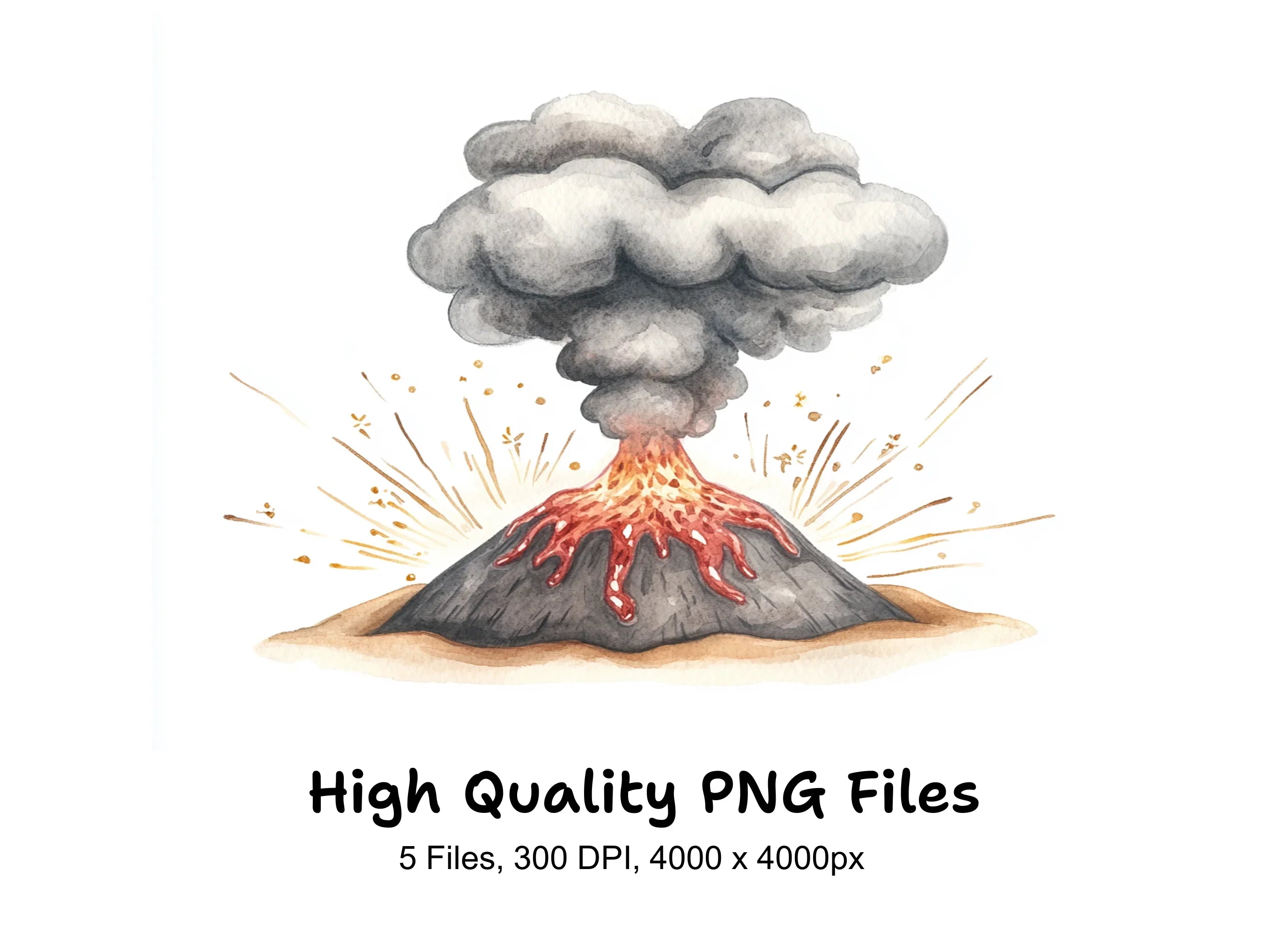 Volcano Eruption Clipart Bundle