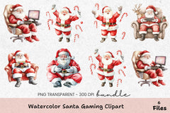 Santa Gaming Clipart Bundle - CraftNest - Digital Crafting and Art
