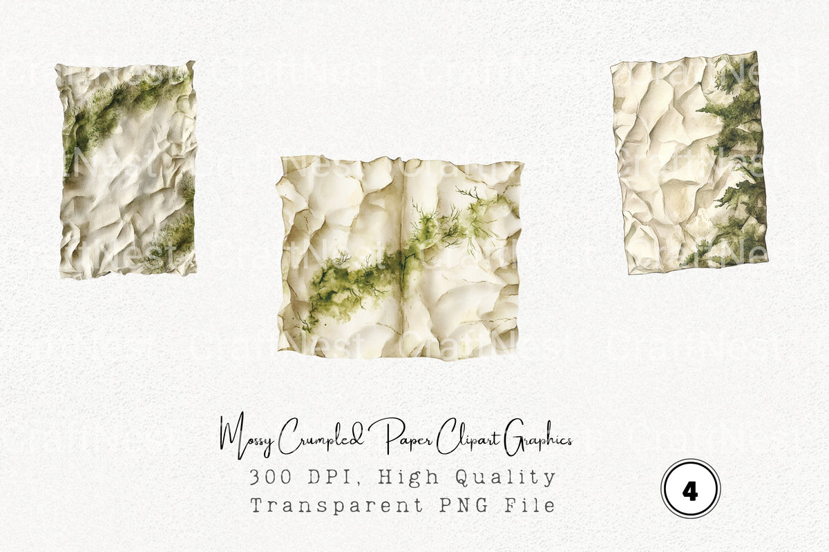 Mossy Crumpled Graphics Clipart Bundle