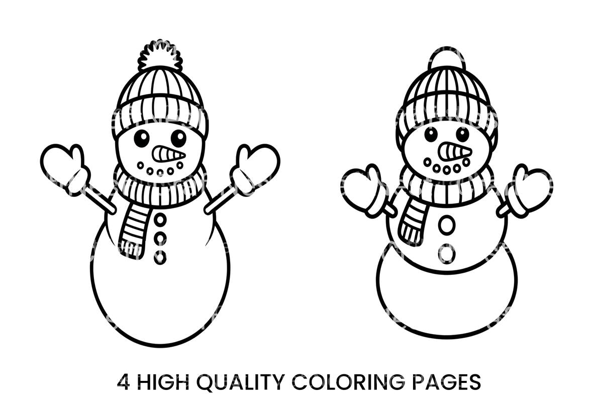 Cute Snowman Winter Coloring Books