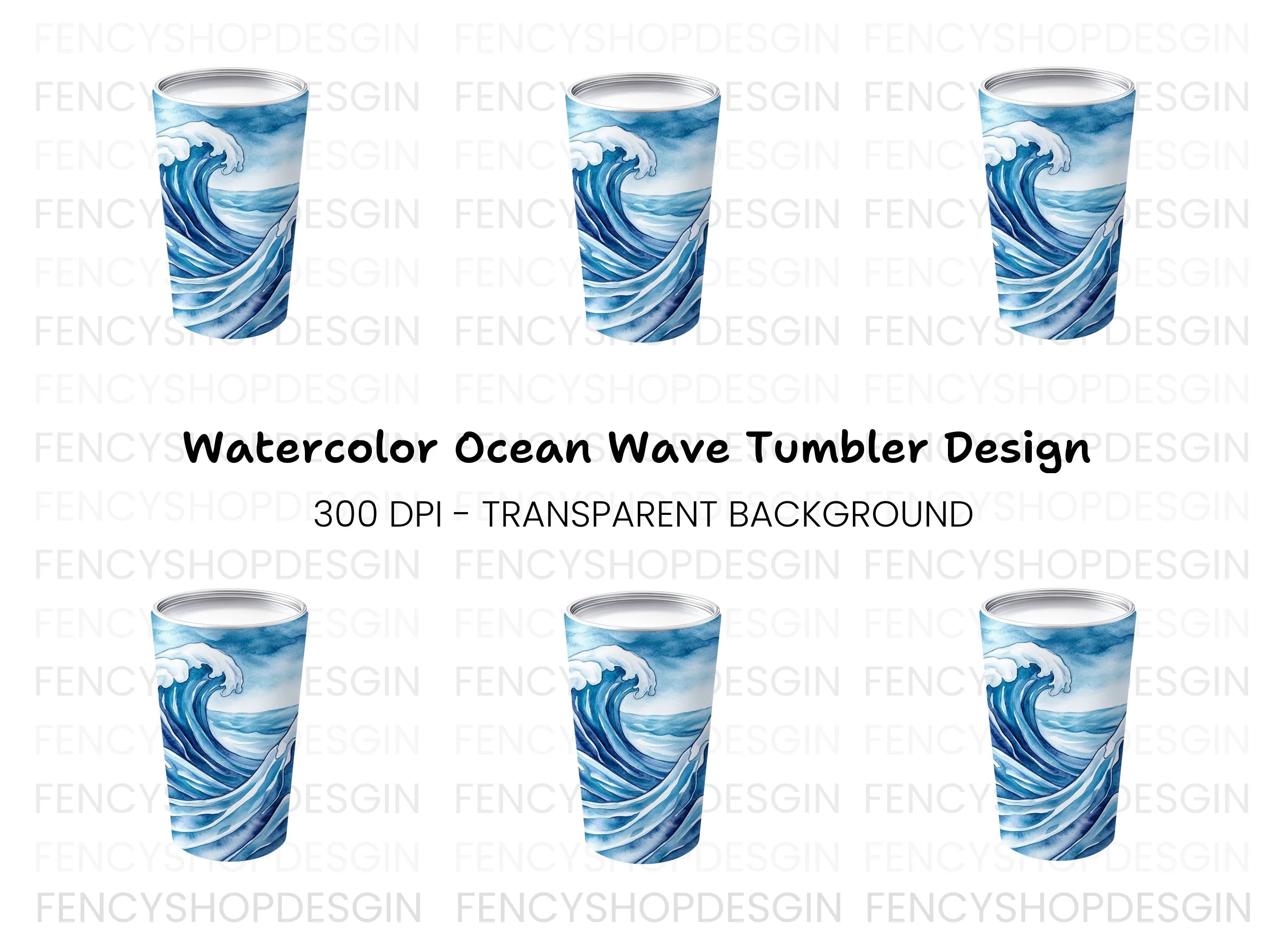 Dynamic Ocean Wave Tumbler Clipart Bundle