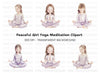 Meditating Girls Clipart Bundle