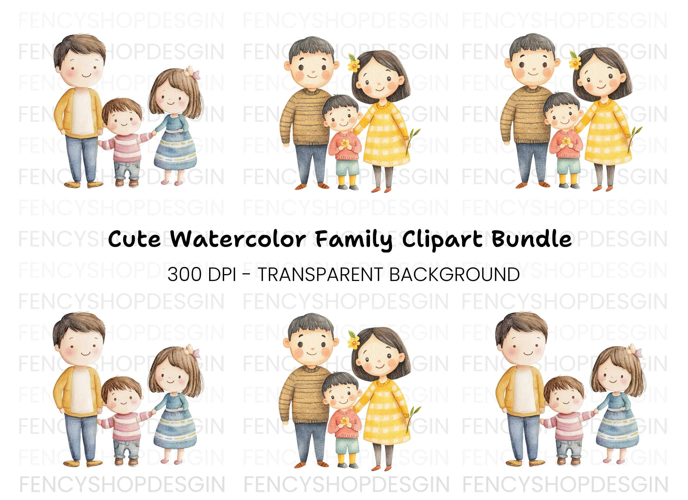 Happy Family Clipart Bundle