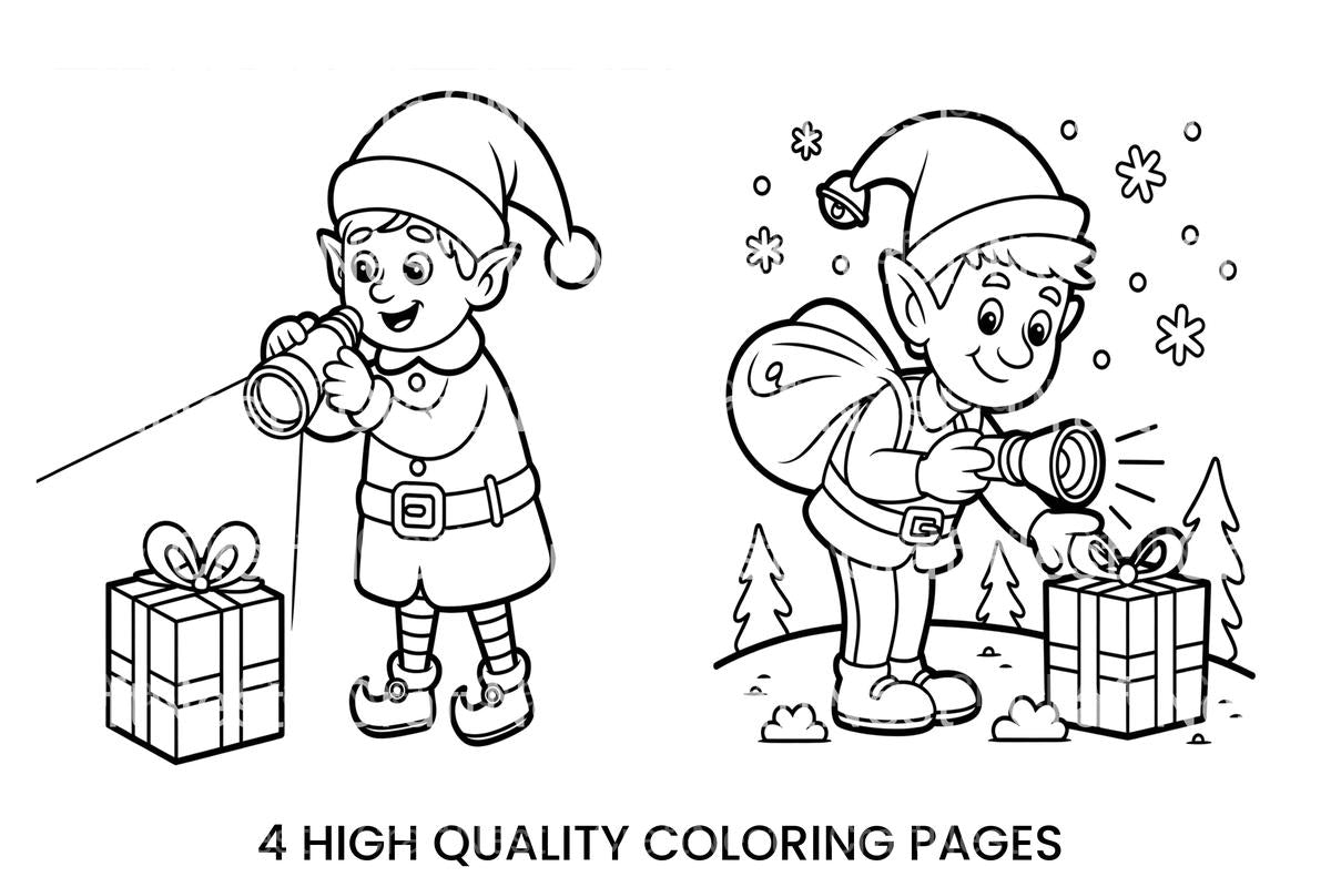 Christmas Elffor Kids Coloring Books