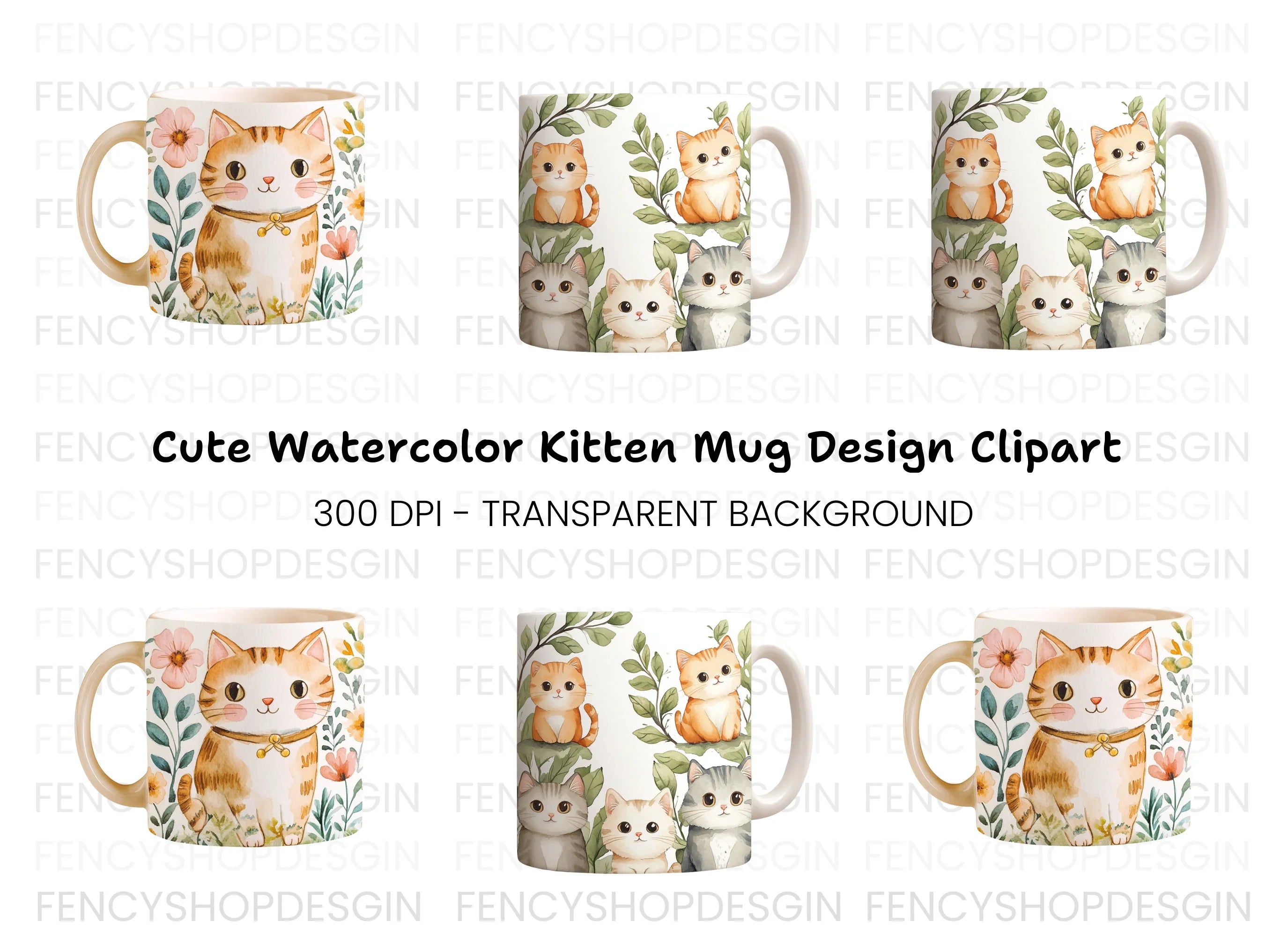 Charming Cat Designs Clipart Bundle