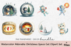 Adorable Christmas Space Cat Clipart Bundle