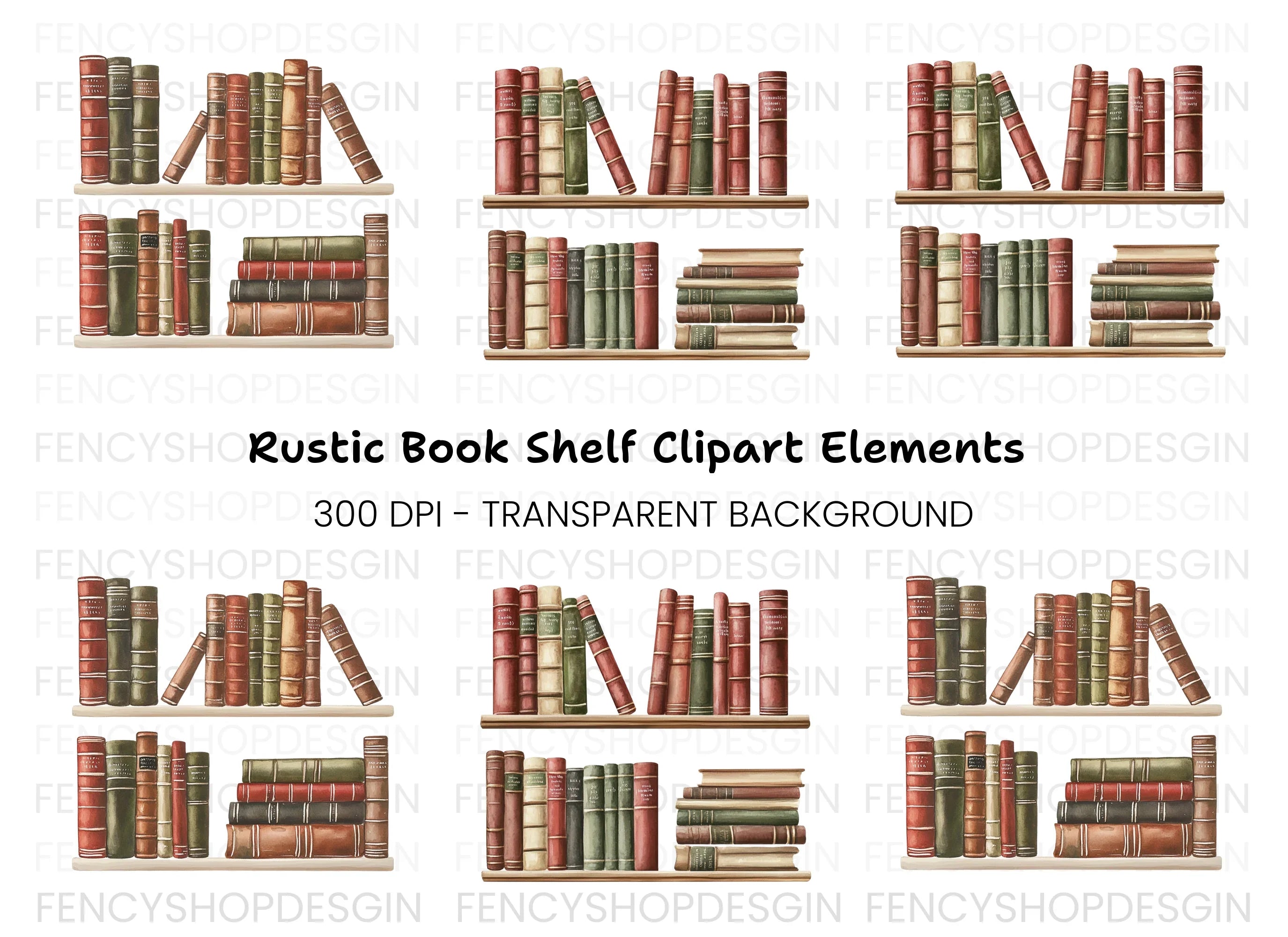 Stacked Books Clipart Bundle