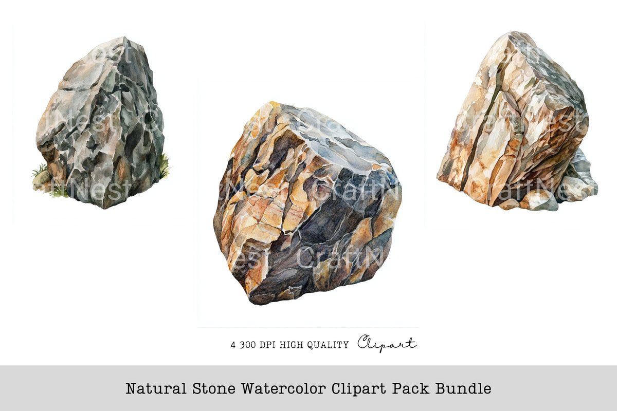 Natural Stone Clipart Bundle