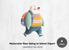 Bear Going to School Clipart Bundle