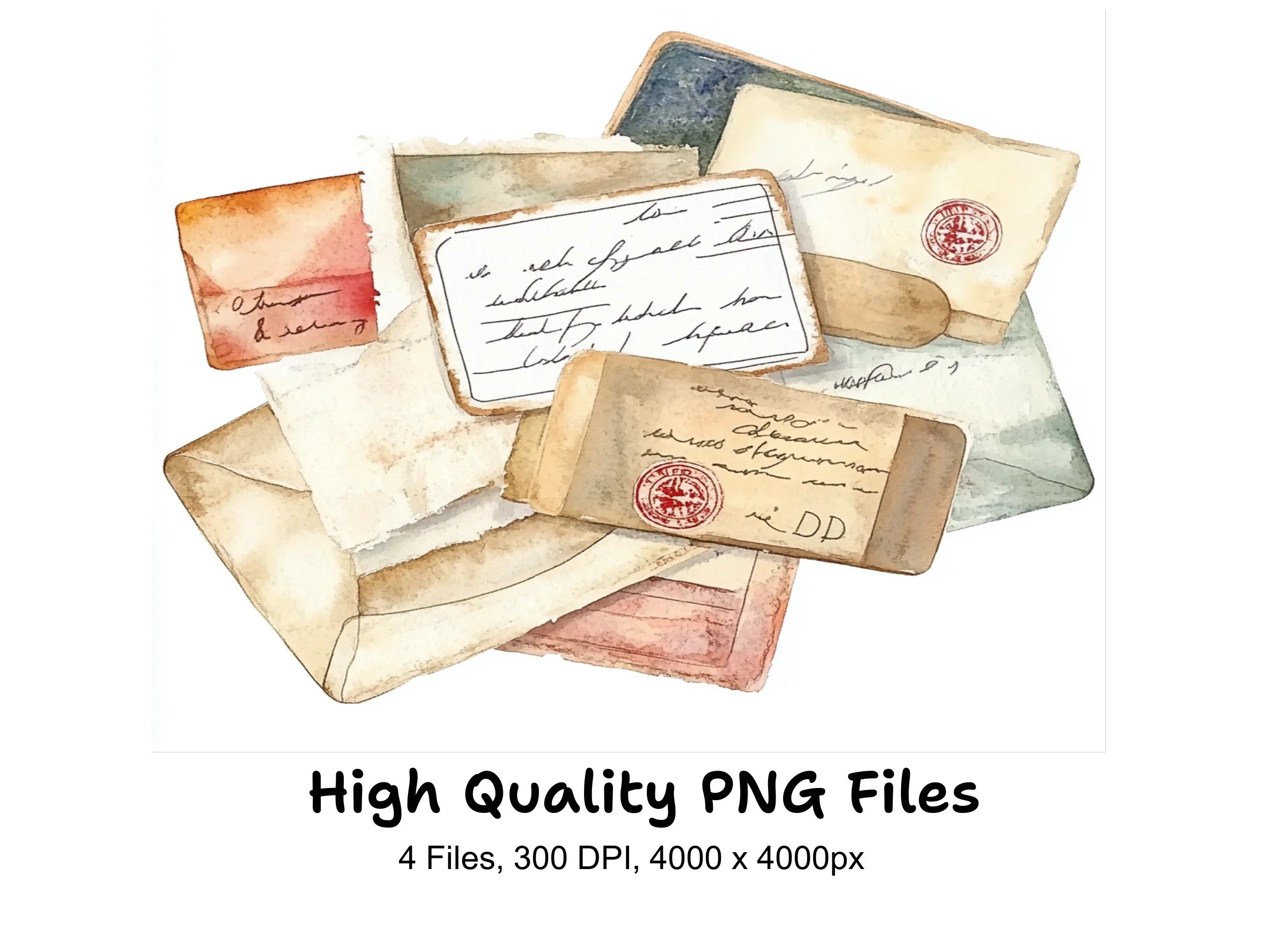 Vintage Letter Envelope Clipart Bundle