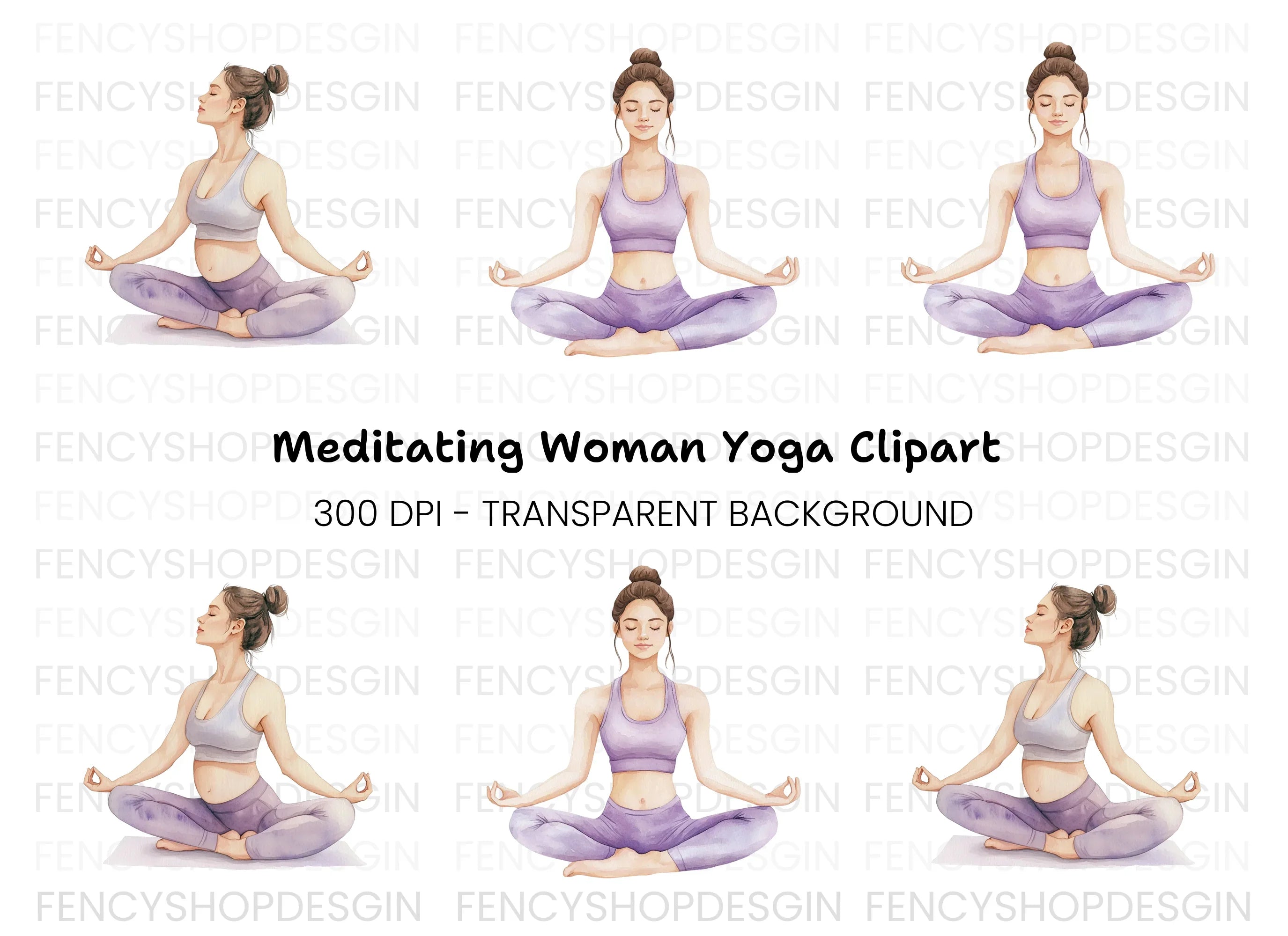 Yoga Poses Clipart Bundle