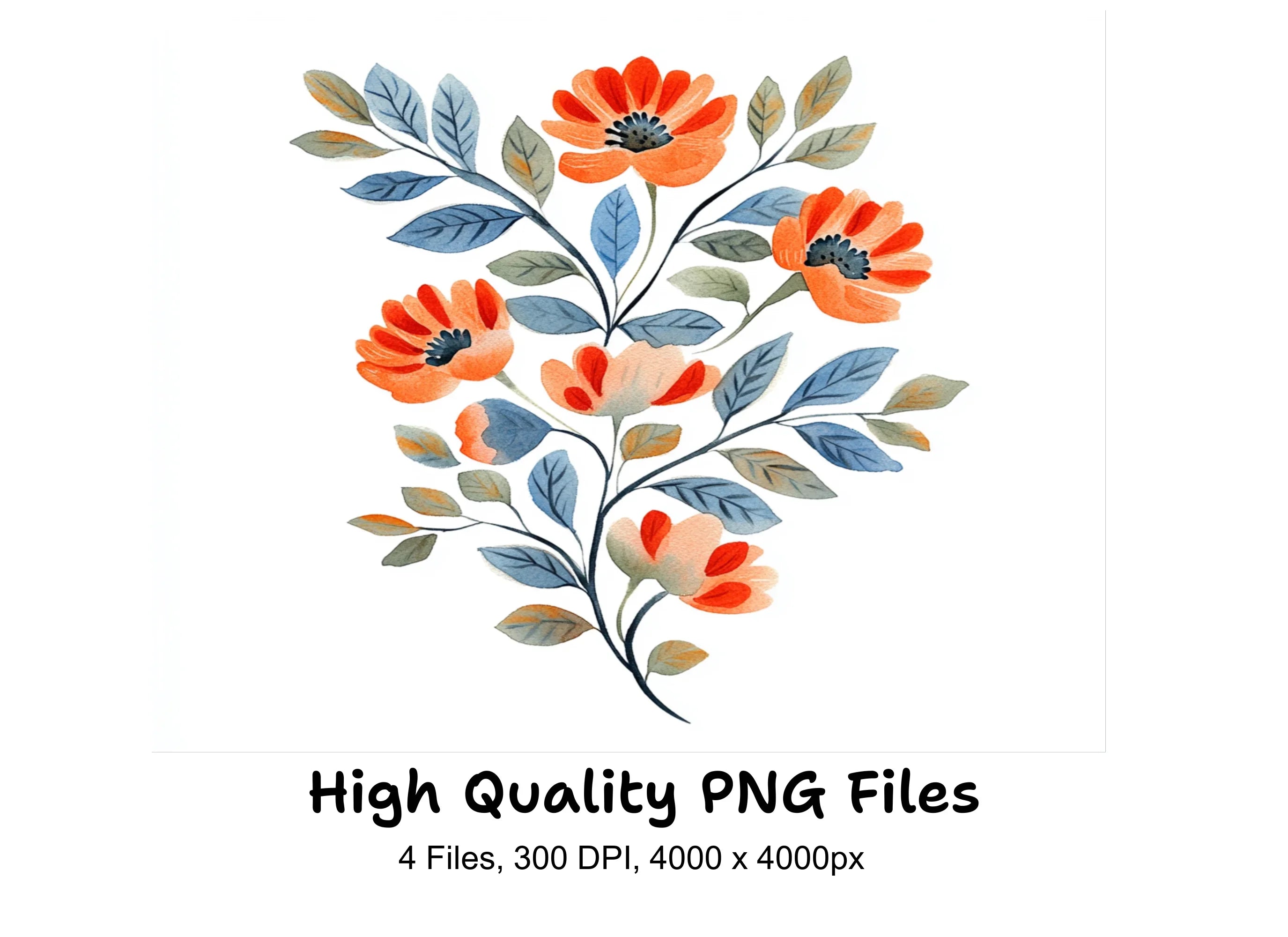 Vibrant Flower Clipart Bundle