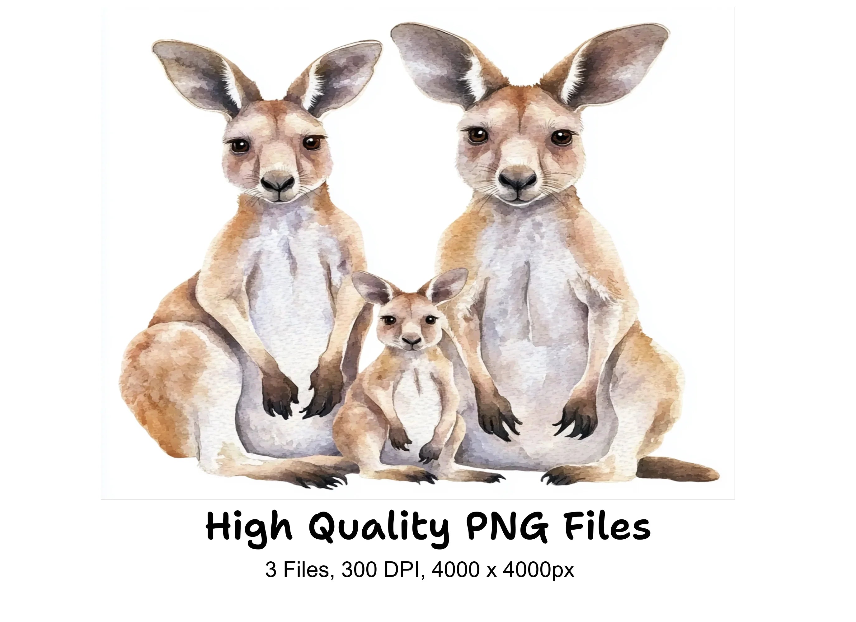 Cute Kangaroo Family Clipart Bundle