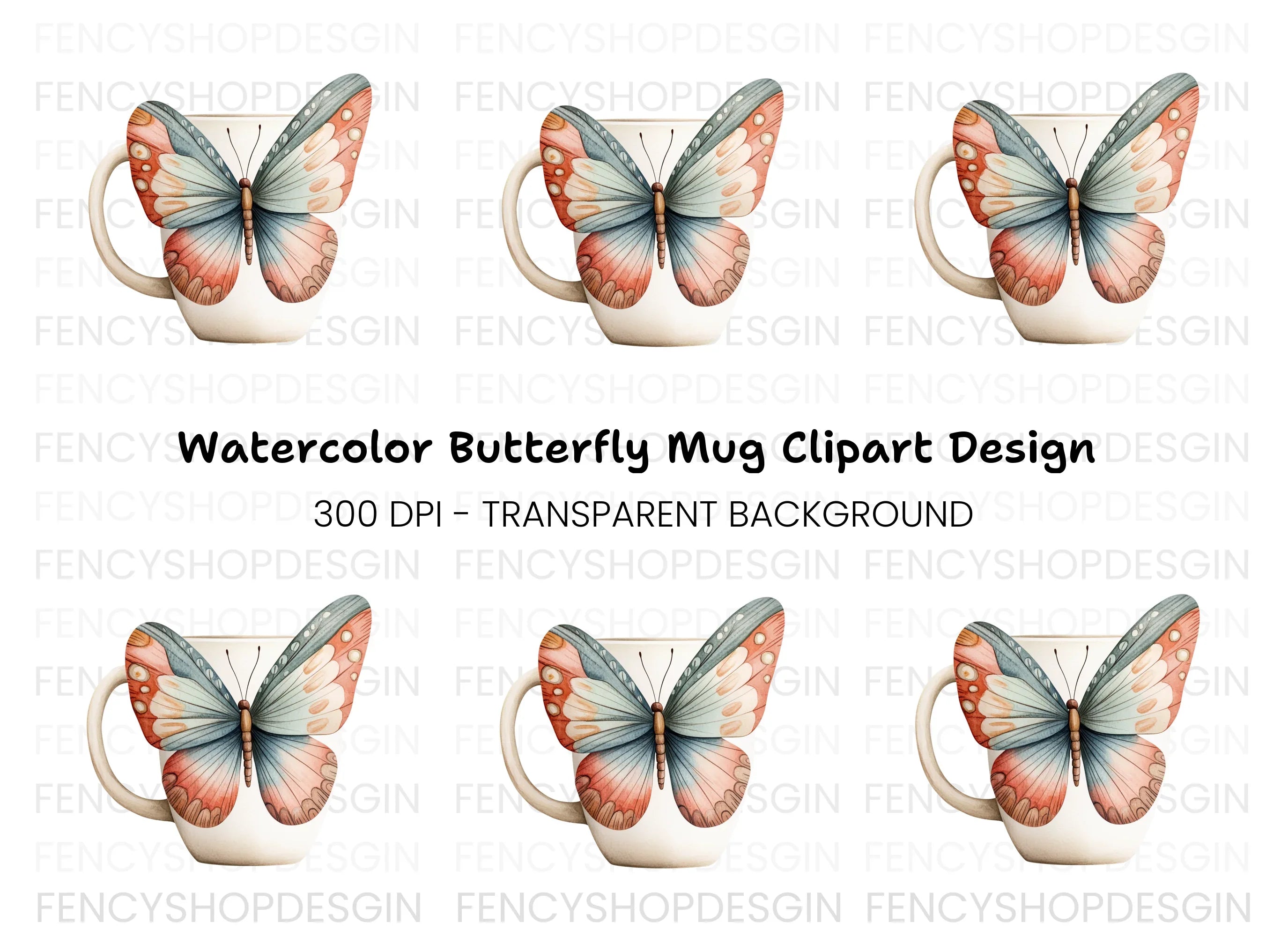 Pastel Butterfly Clipart Bundle