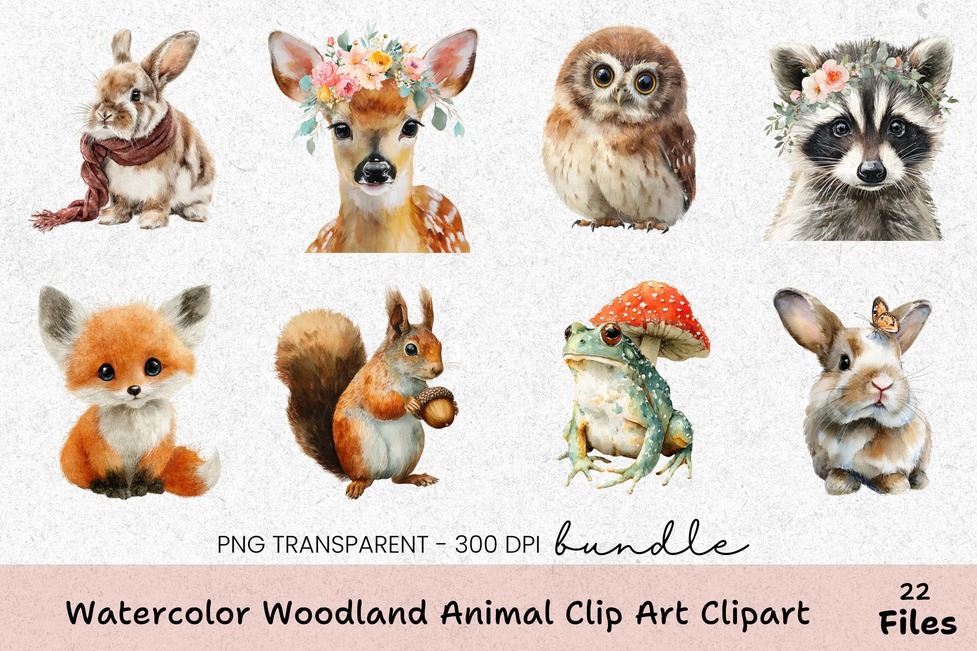 Woodland Animal Clip Art Bundle - CraftNest - Digital Crafting and Art