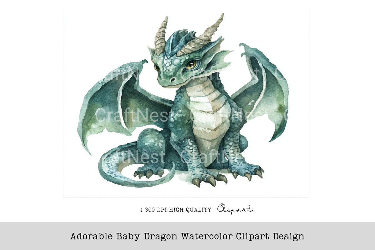 Adorable Baby Dragon Clipart Bundle