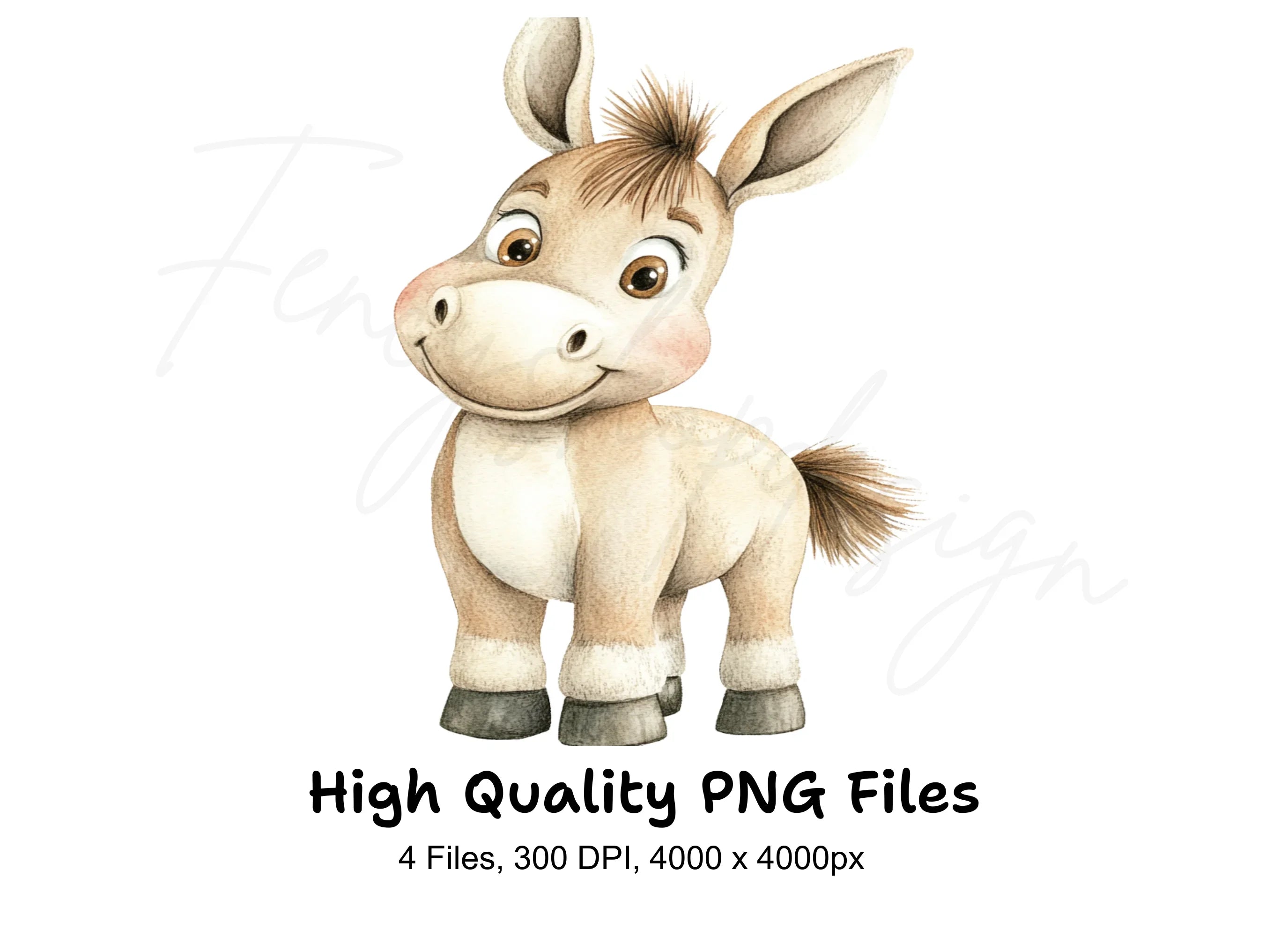 Cute Donkey Clipart Bundle