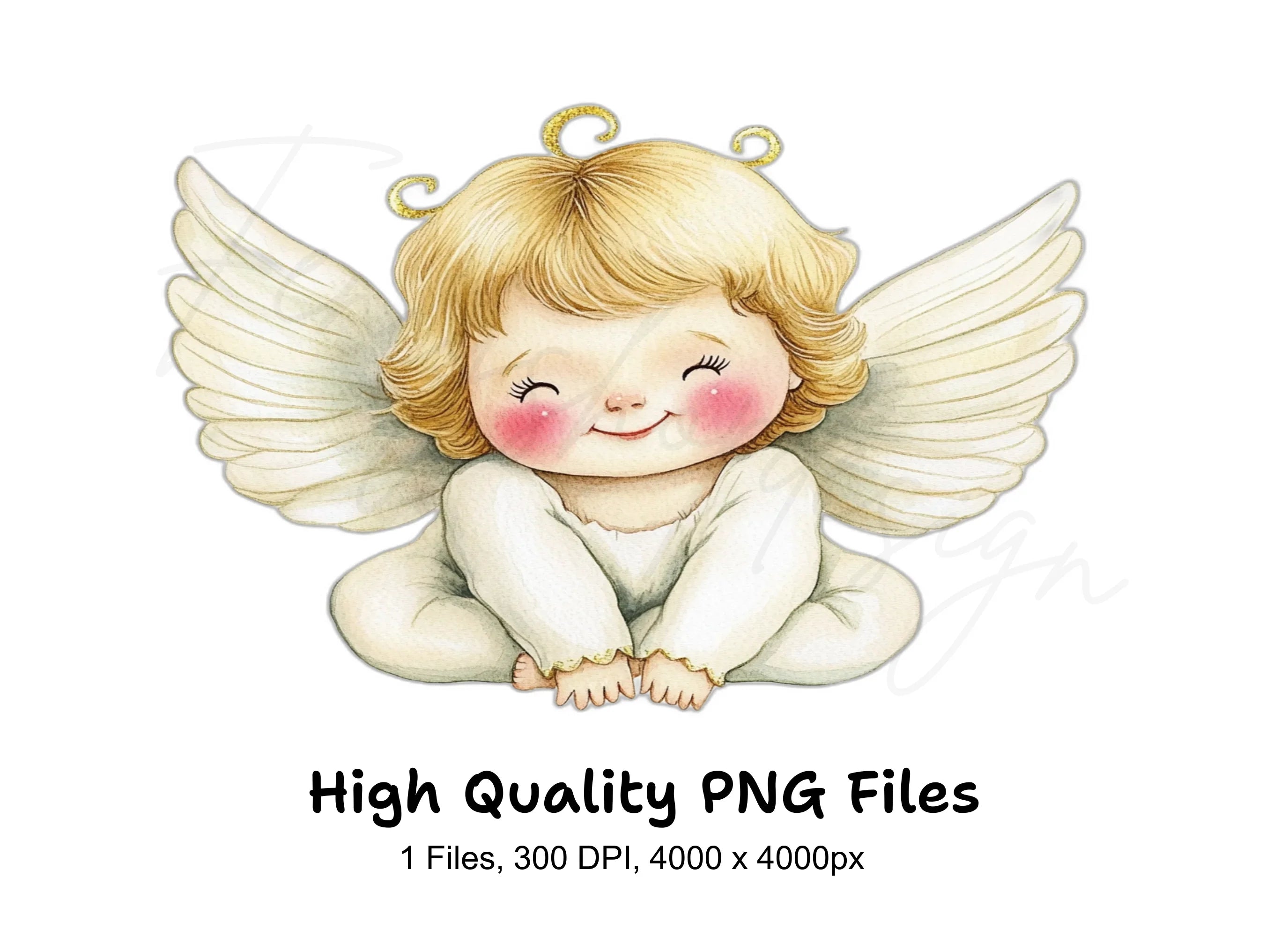 Cute Baby Angel Clipart Bundle