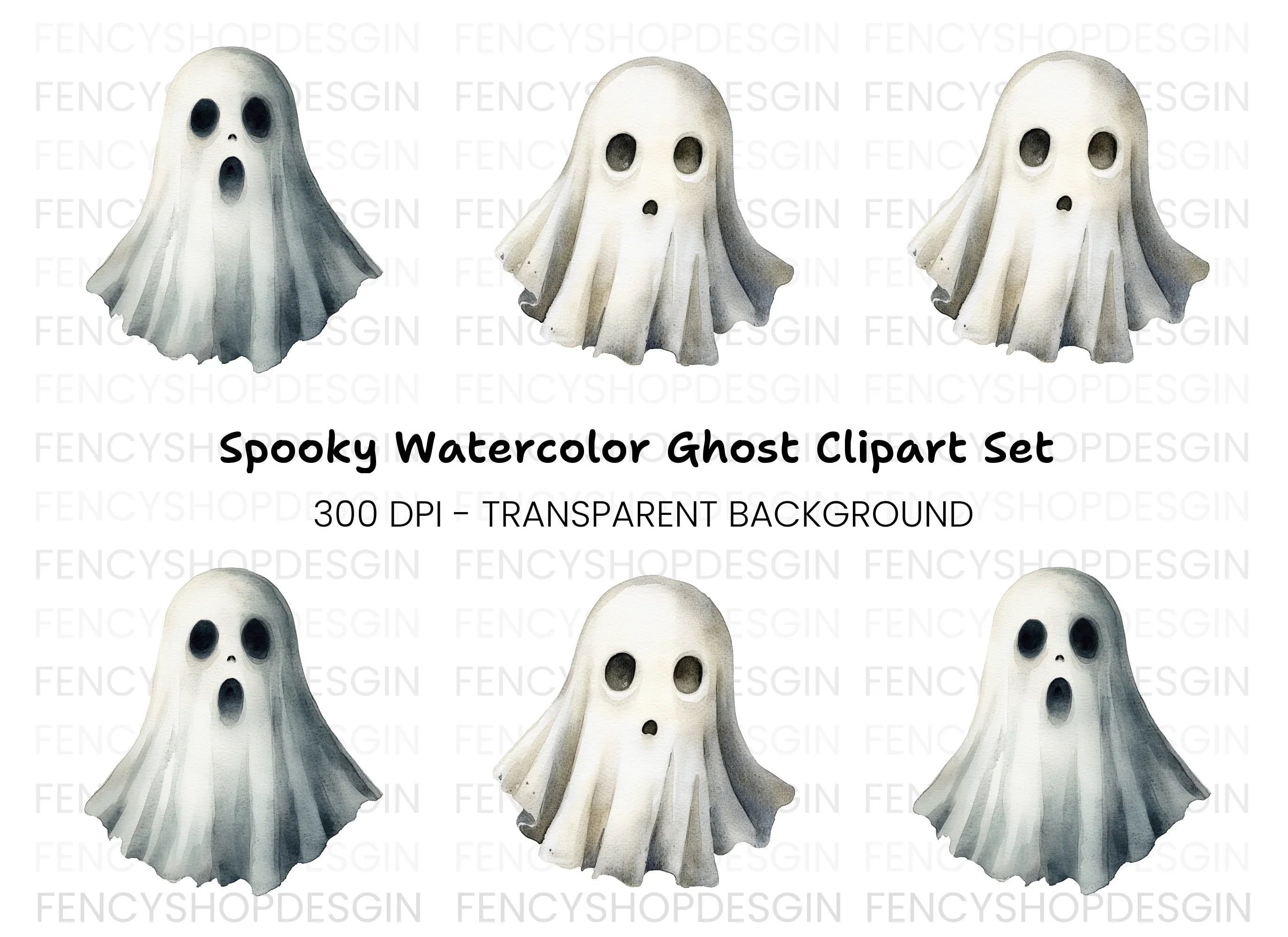 Spooky Ghost Clipart Bundle