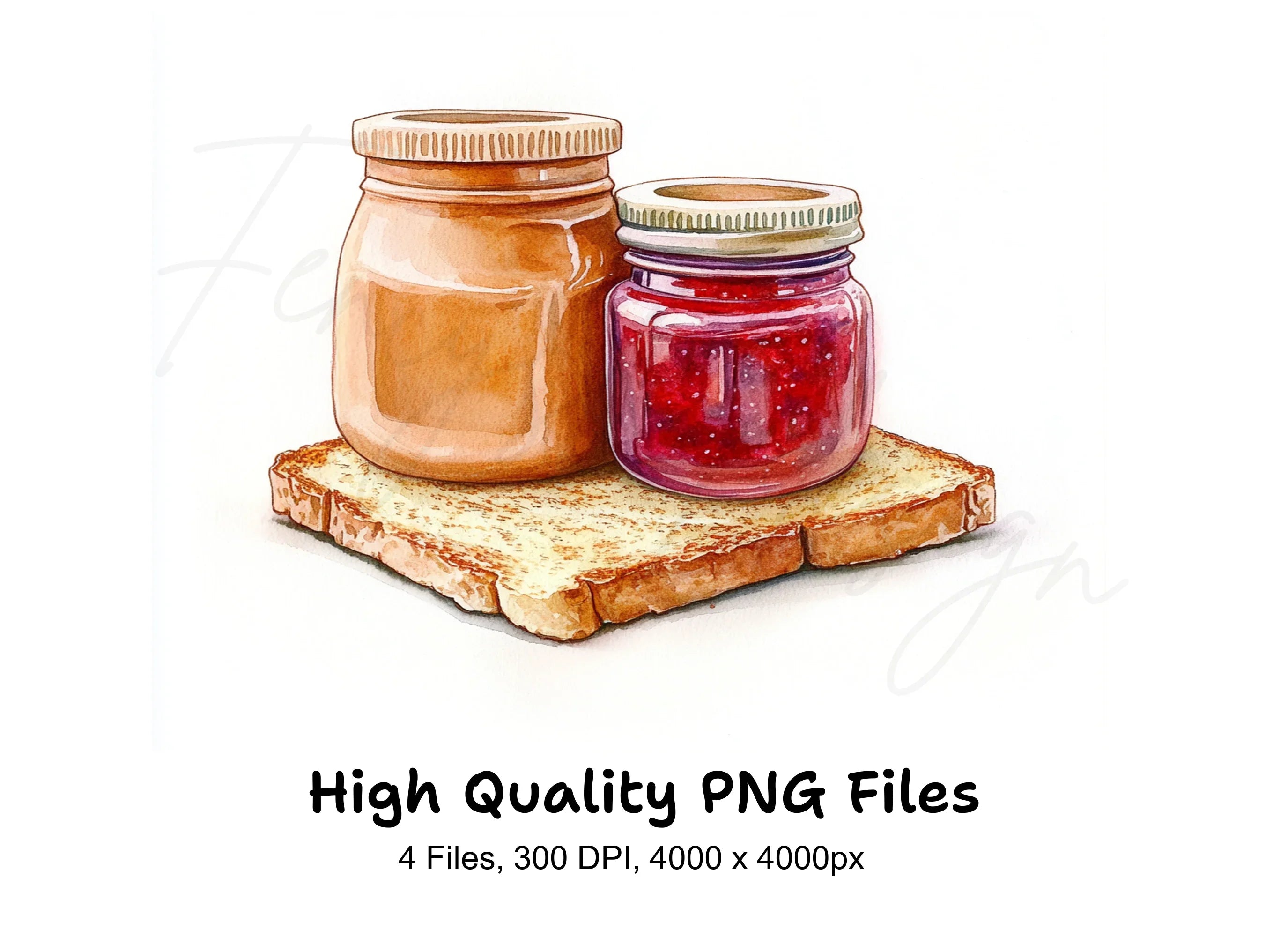 Peanut Butter and Jelly Toast Clipart Bundle