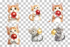 Christmas Cat with Bauble Clipart Bundle - CraftNest - Digital Crafting and Art