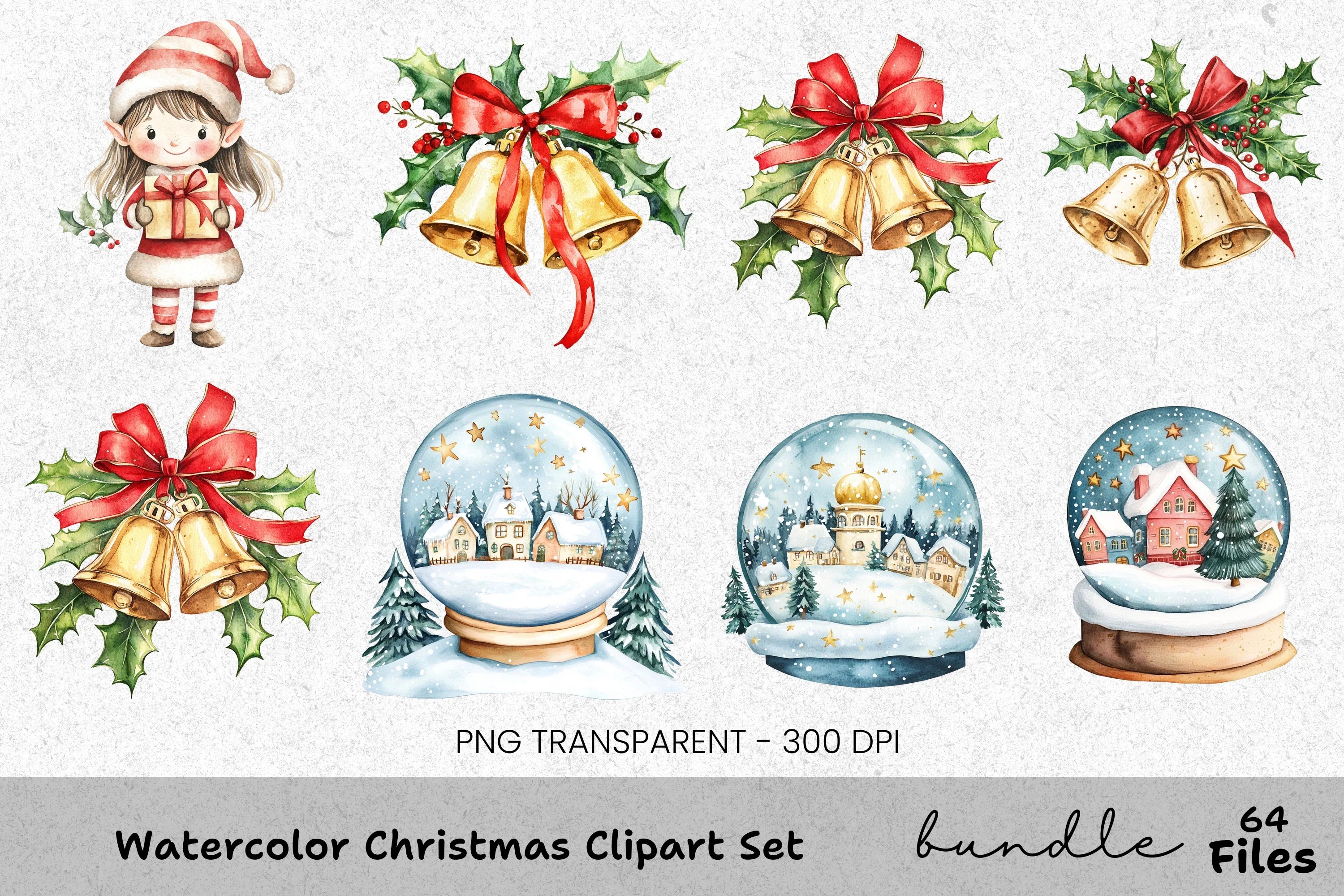 Winter Wonderland Snow Globe Clipart Bundle