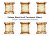 Aged Parchment Scroll Clipart Bundle