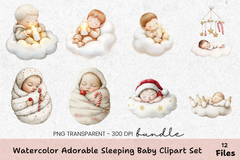 Adorable Sleeping Baby Clipart Bundle - CraftNest - Digital Crafting and Art