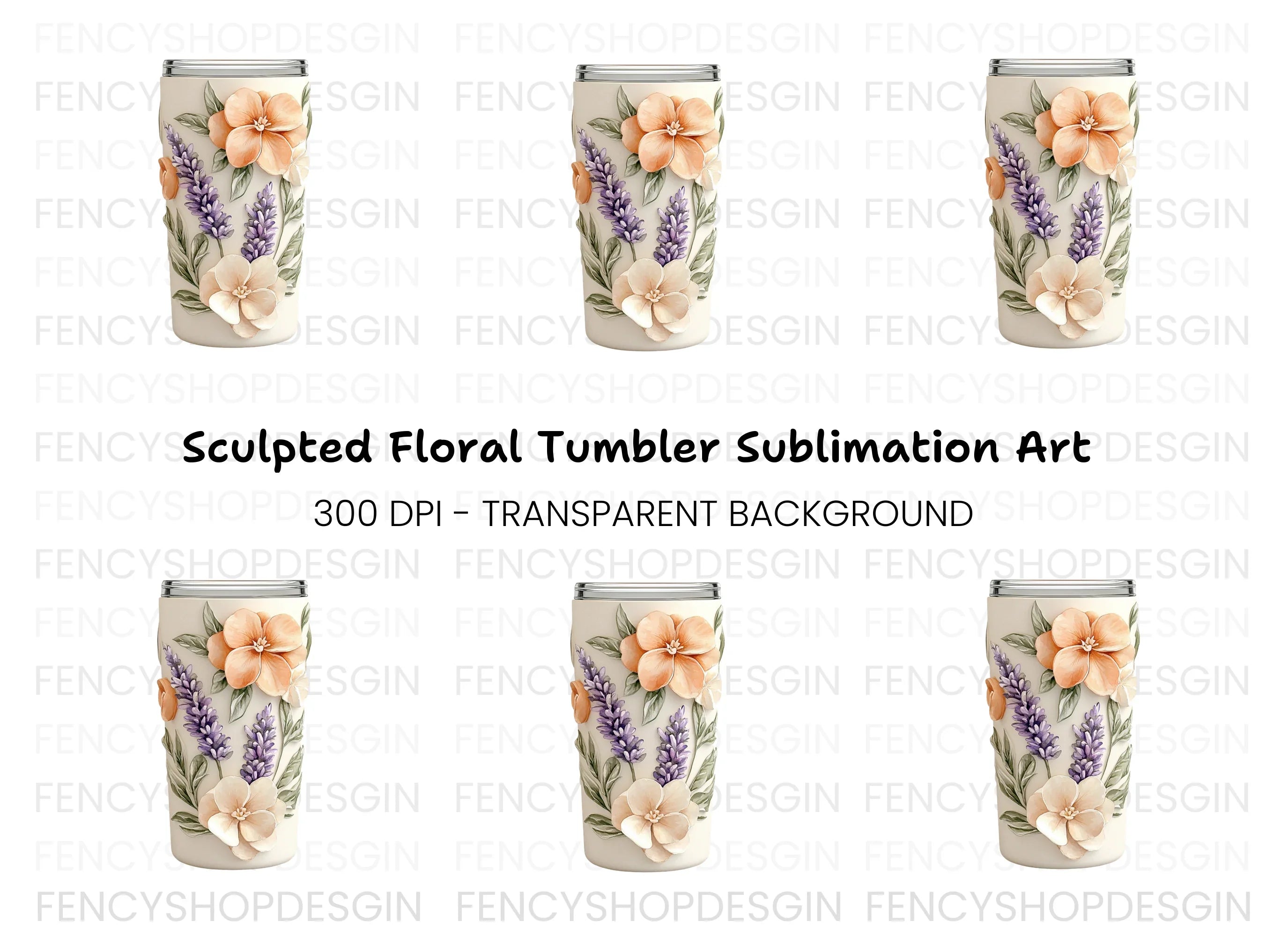Floral Tumbler Clipart Bundle