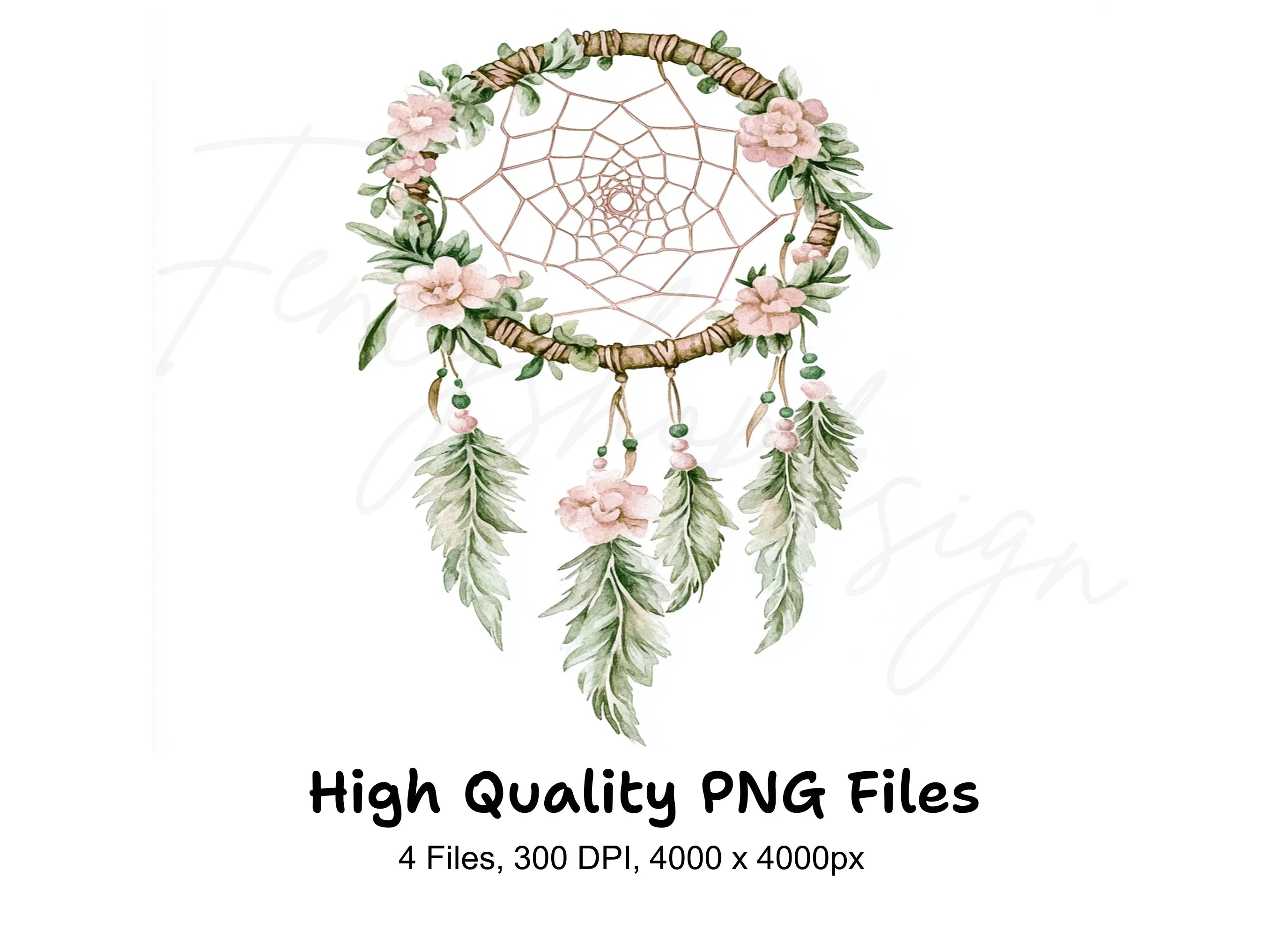 Floral Dreamcatcher Clipart Bundle