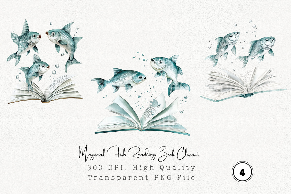 Magical Fish Reading Clipart Planner