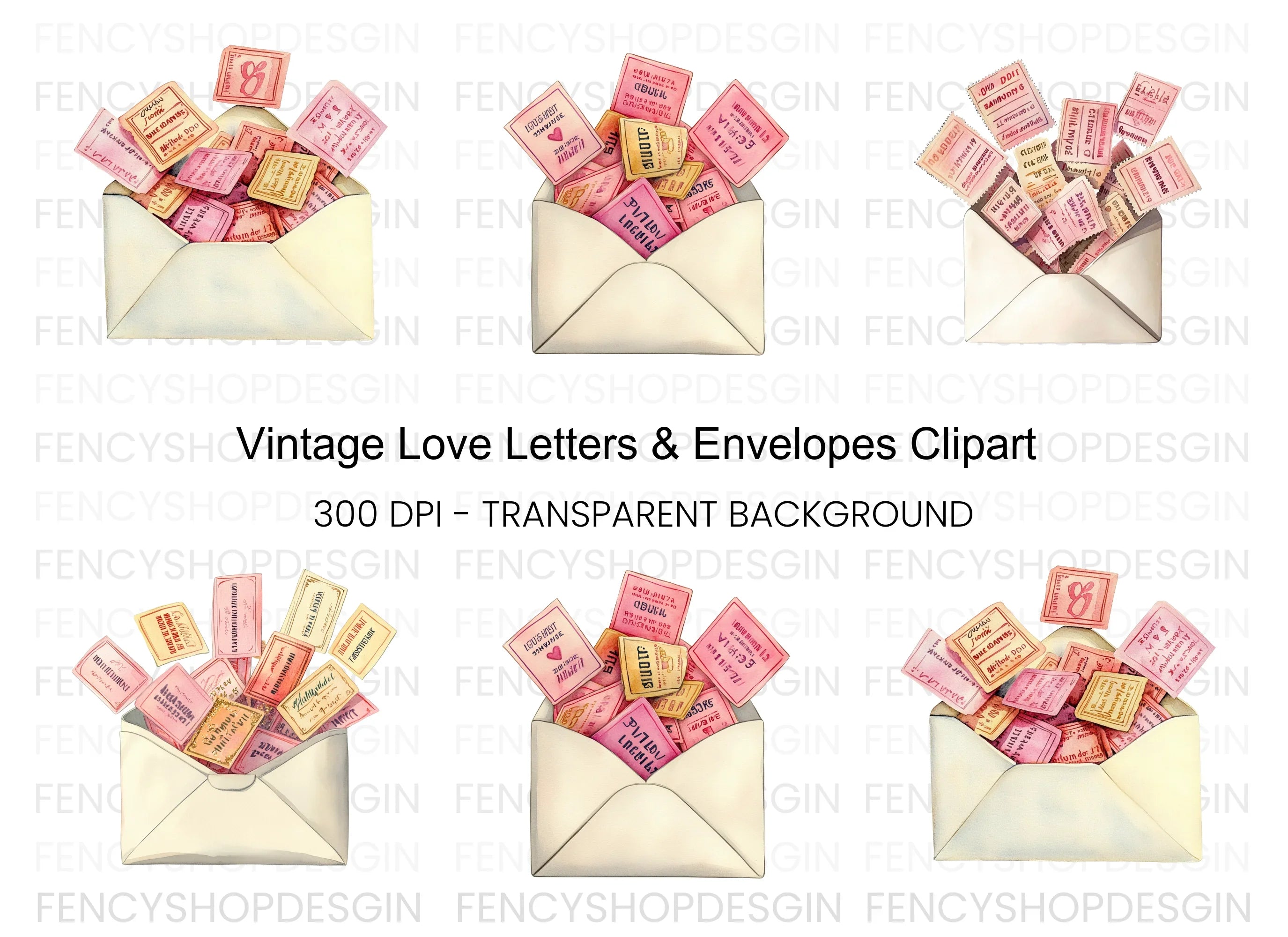 Valentine Love Letter Clipart Bundle