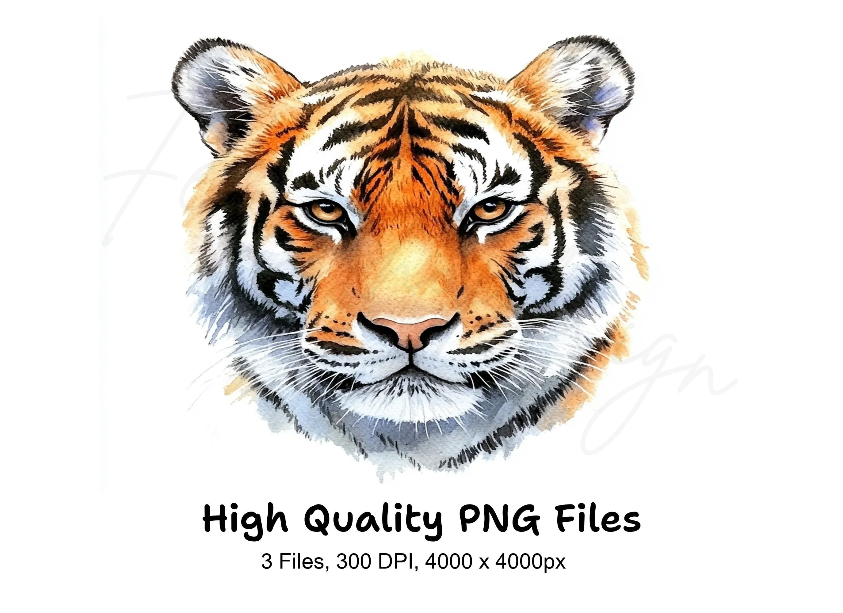 Tiger Head Clipart Bundle