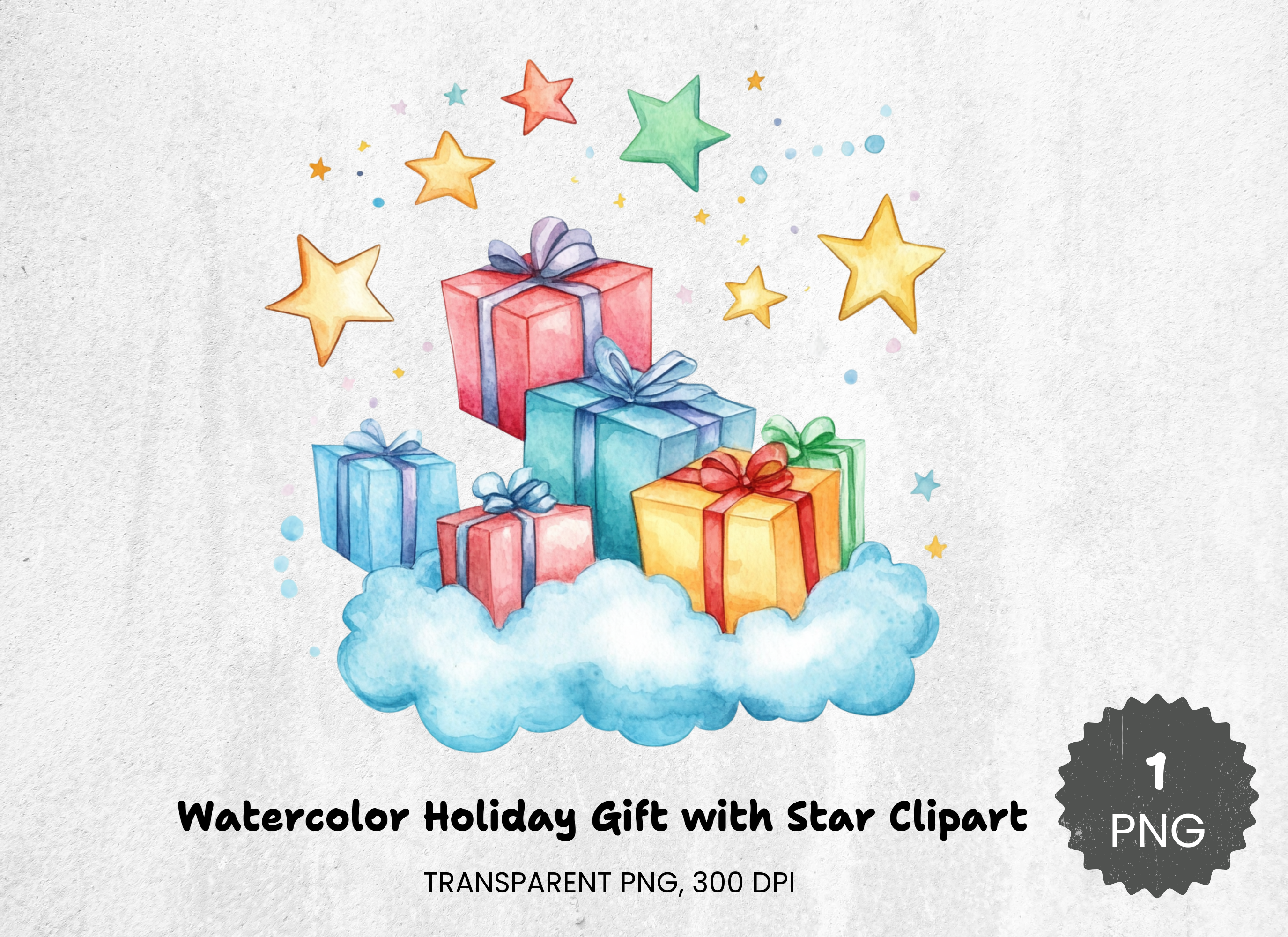 Holiday Gift Star Clipart Bundle