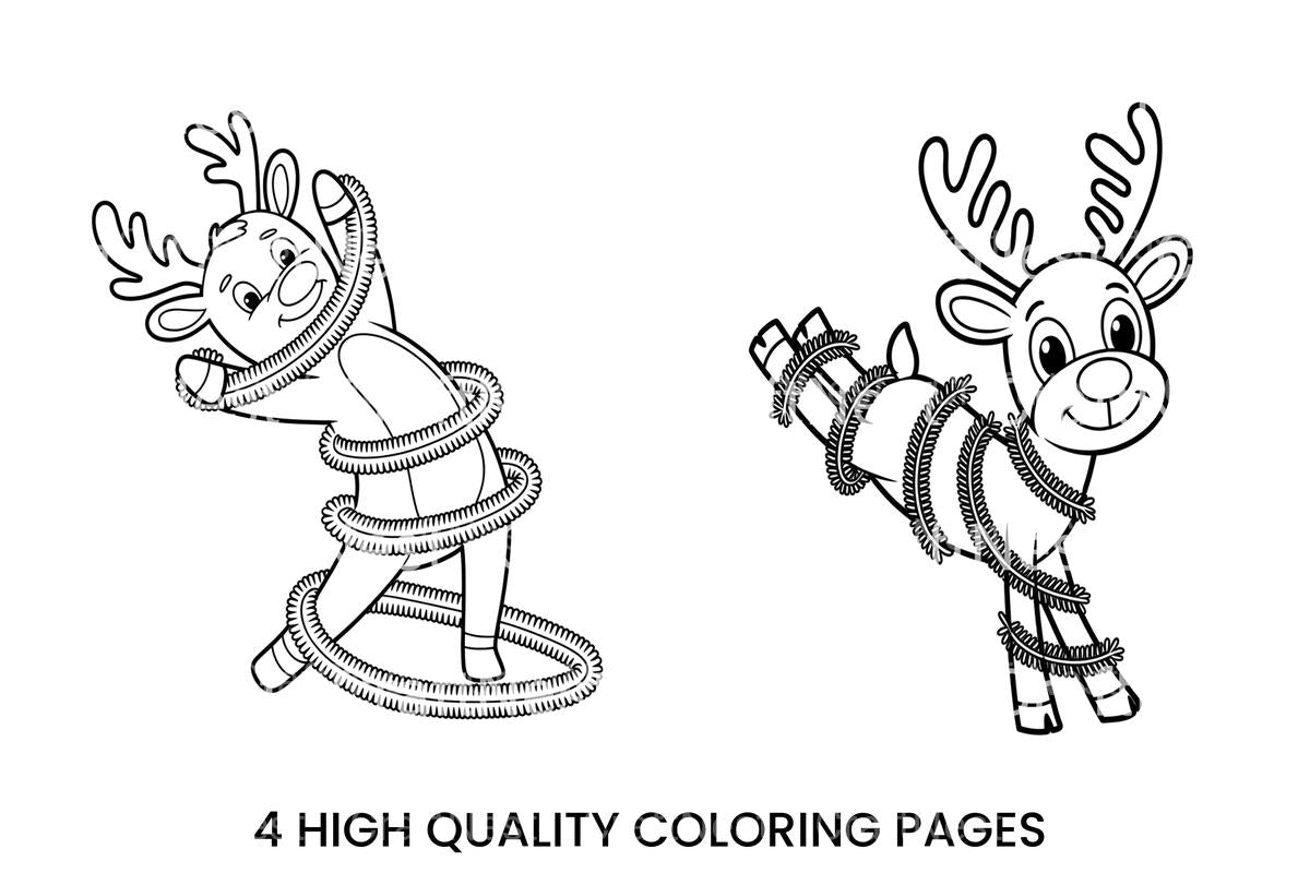 Reindeer Tangled in Tinsel Coloring Books
