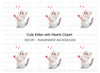 Adorable Kitten Playing With Hearts Clipart Bundle