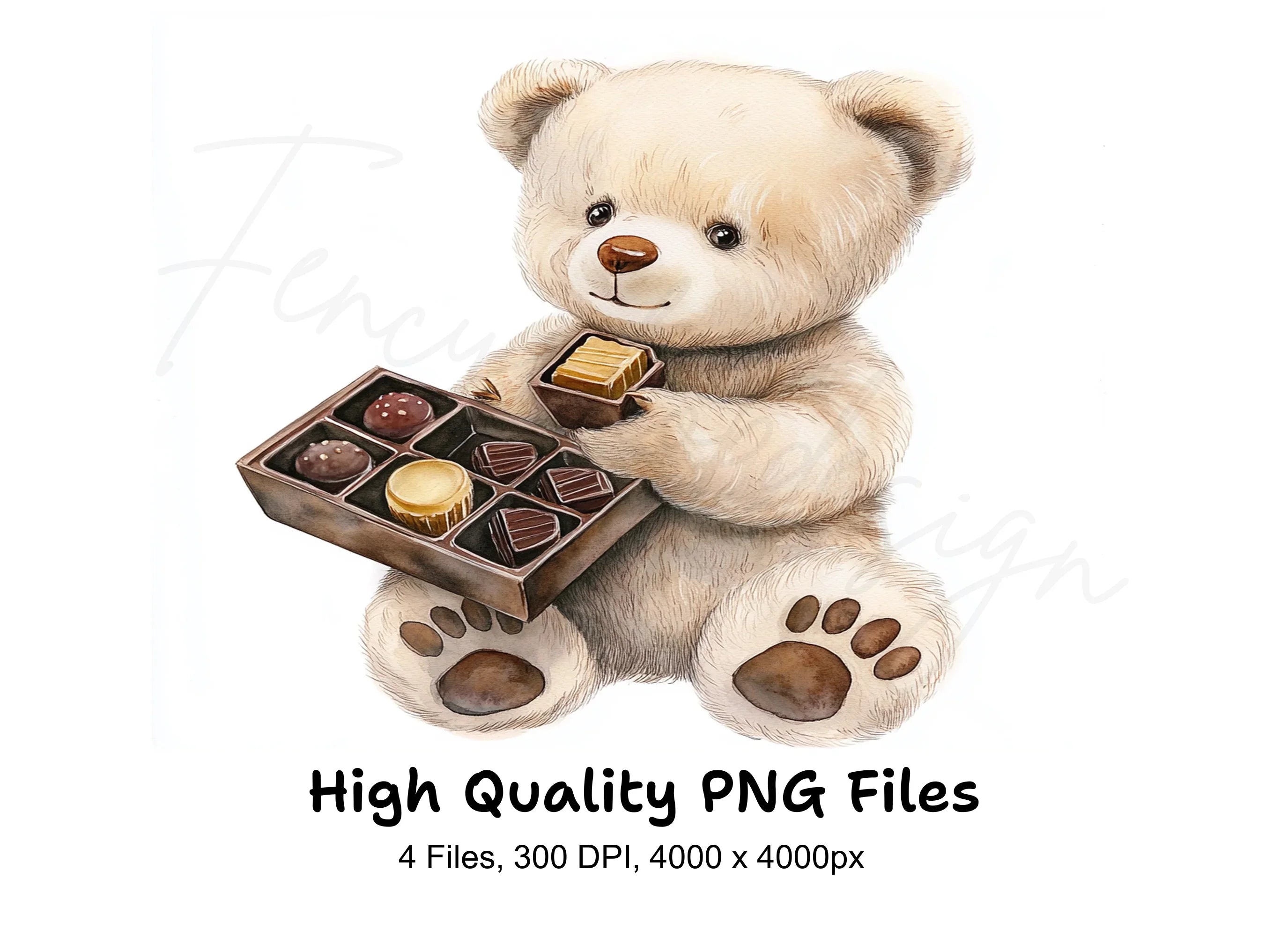 Teddy Bear with Chocolate Box Clipart Bundle