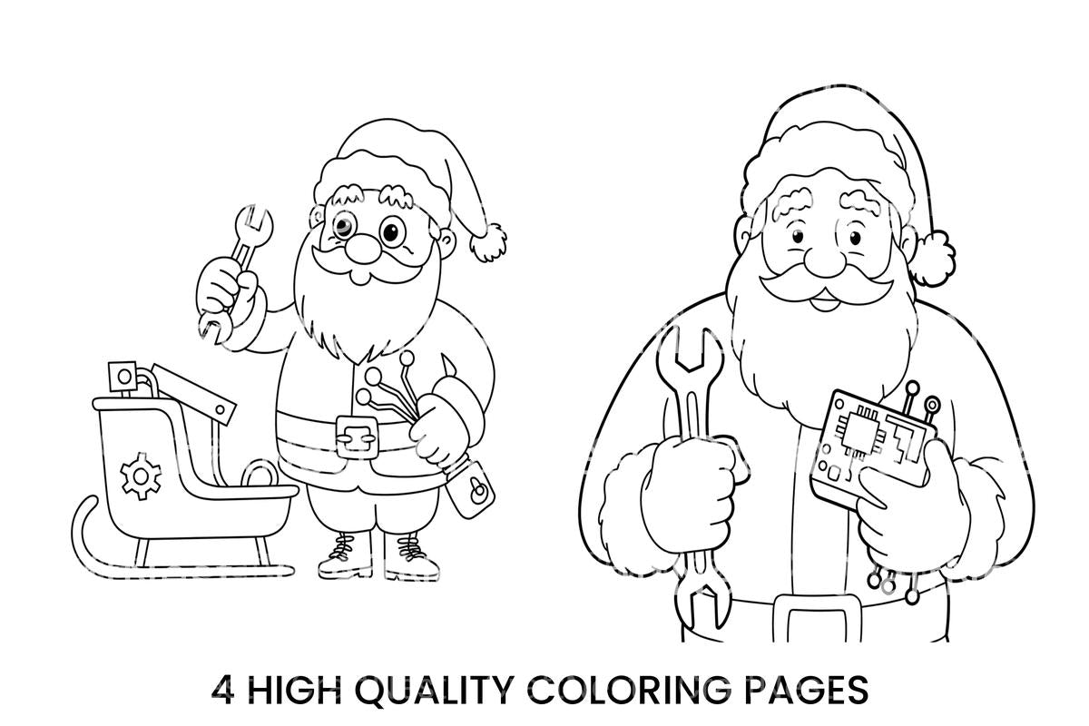 Santa Claus Mechanic Coloring Books