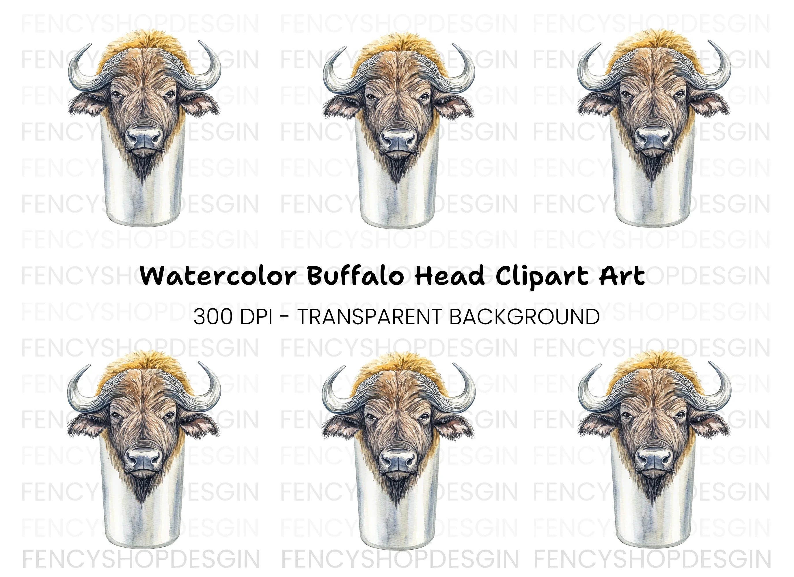 Buffalo Head Clipart Bundle