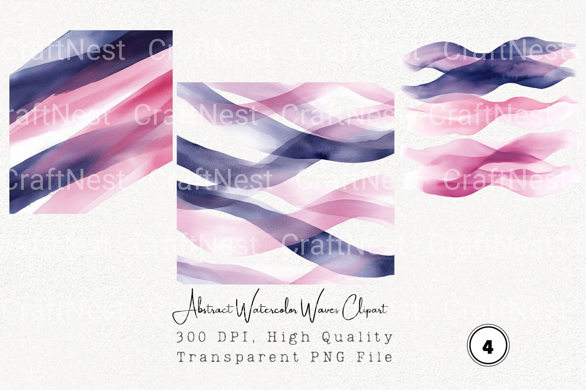 Abstract Waves Clipart Bundle